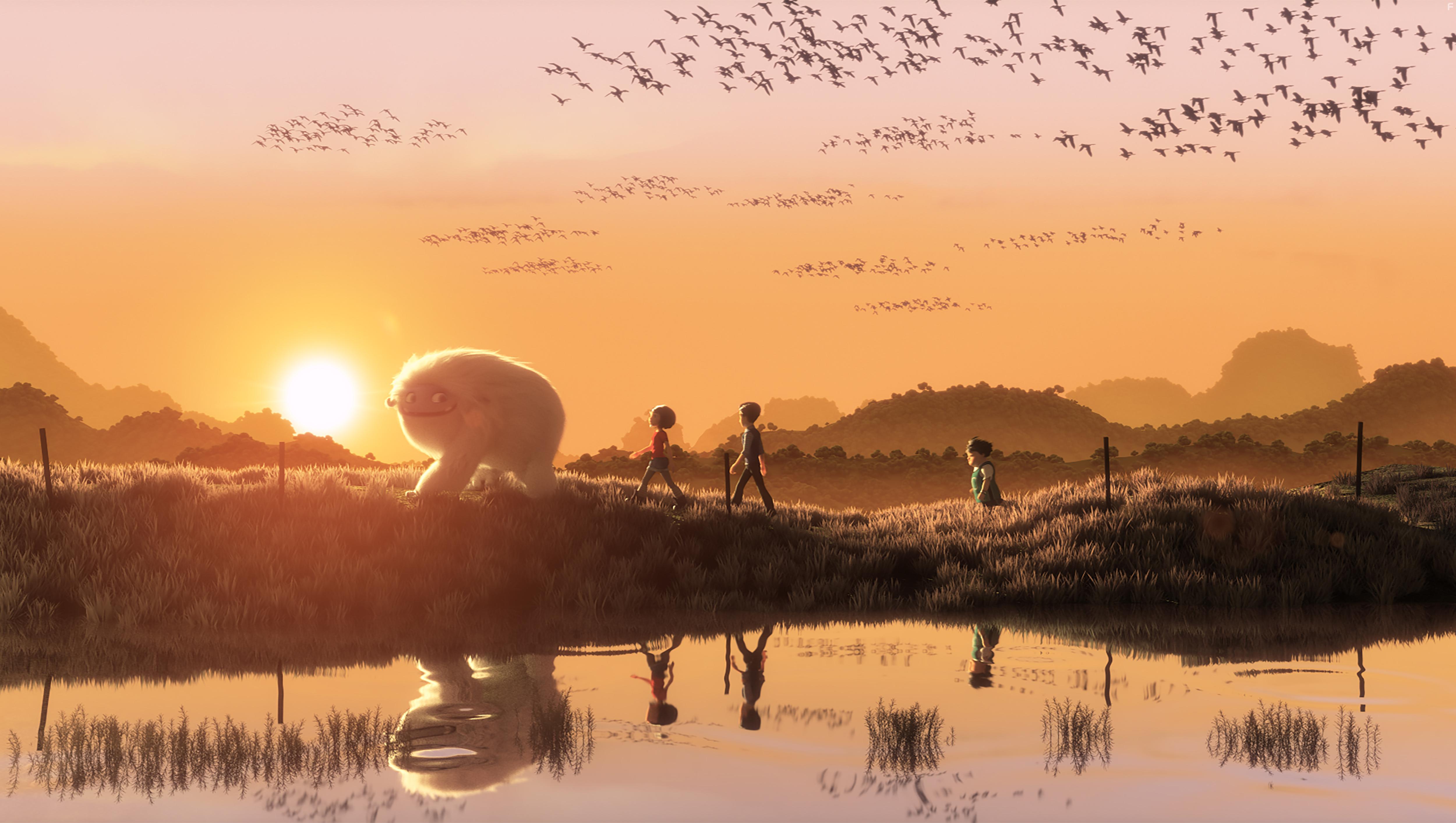 Chloe Bennet, Albert Tsai, and Tenzing Norgay Trainor in Abominable (2019)