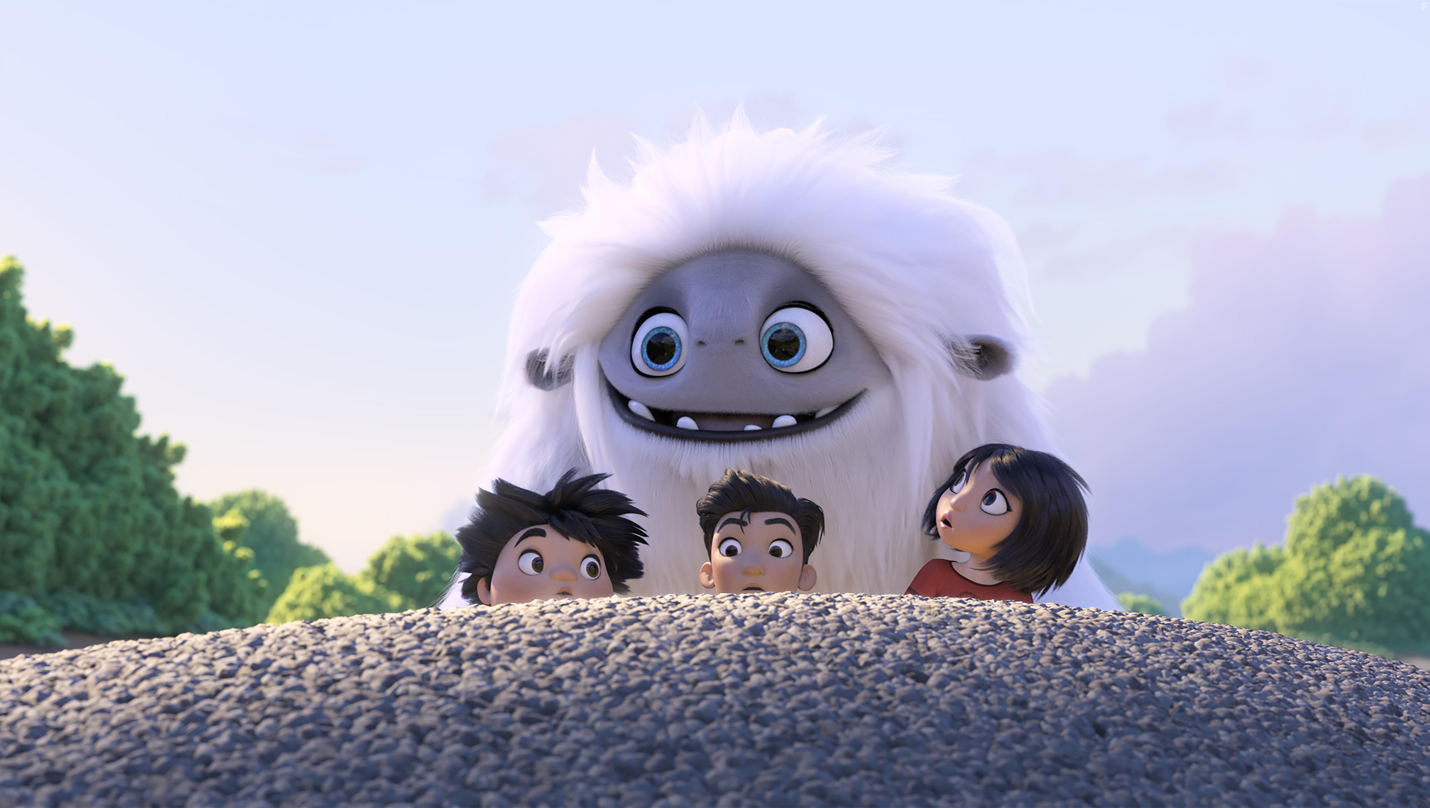 Chloe Bennet, Albert Tsai, and Tenzing Norgay Trainor in Abominable (2019)