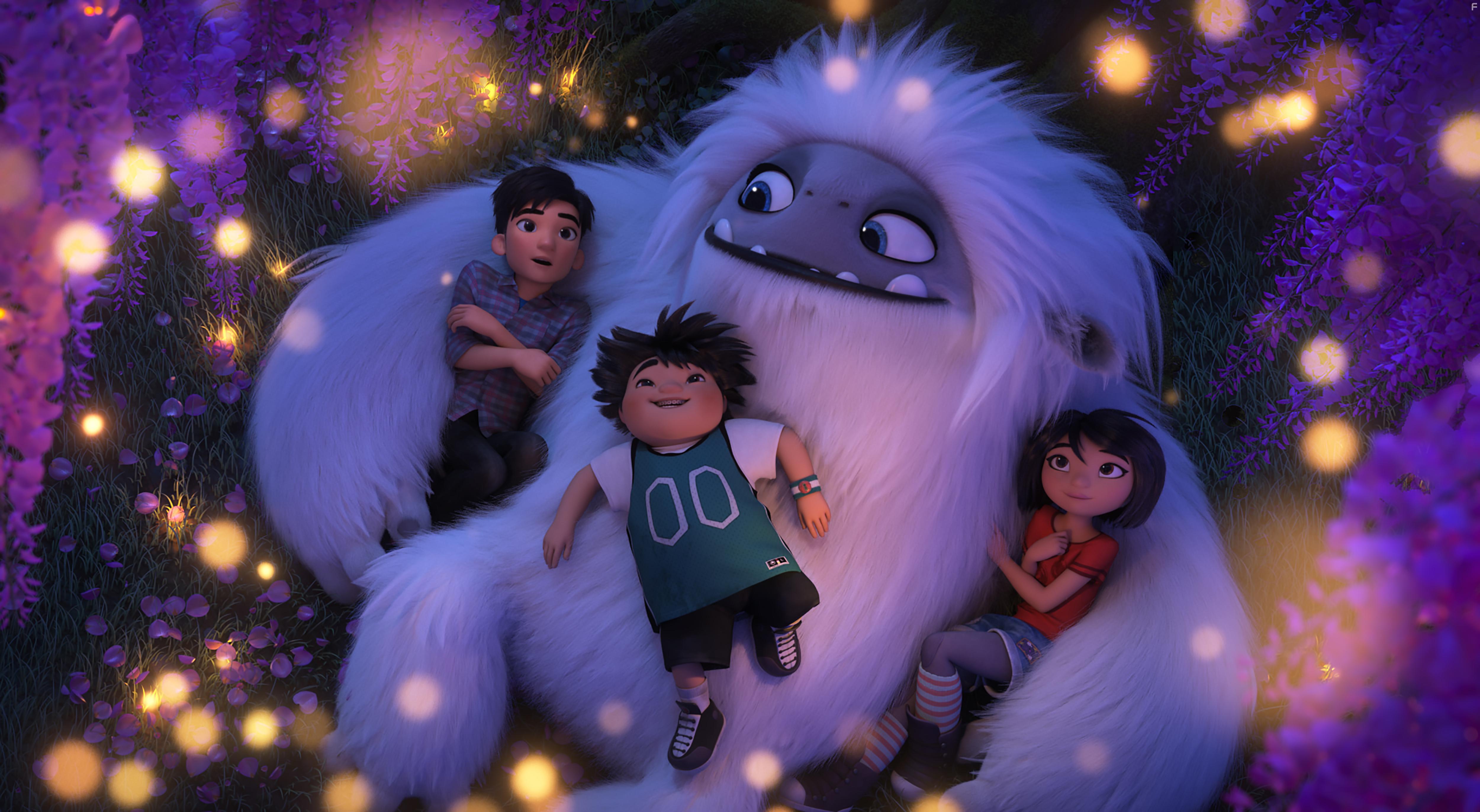Chloe Bennet, Albert Tsai, and Tenzing Norgay Trainor in Abominable (2019)