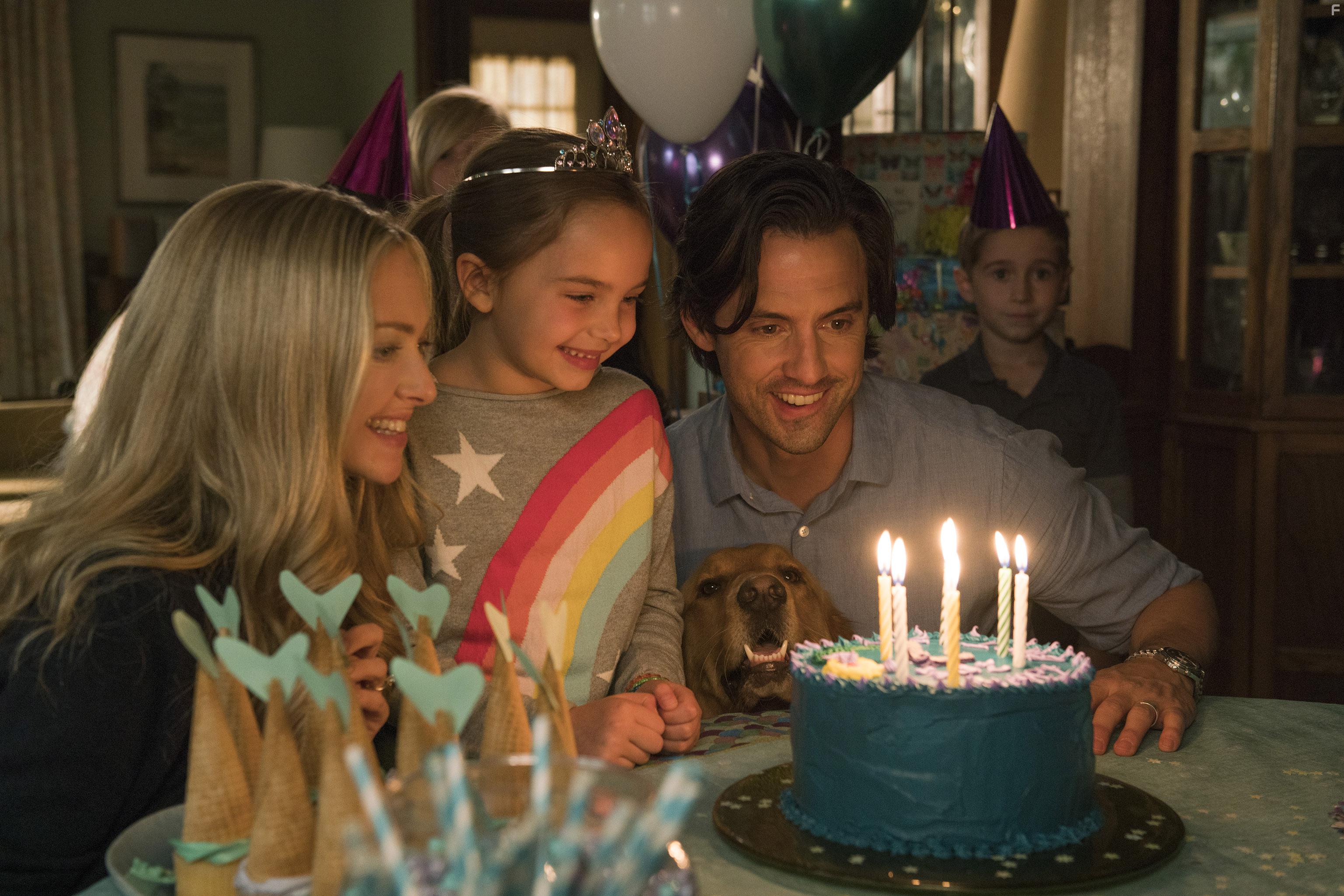 Milo Ventimiglia, Amanda Seyfried, and Ryan Kiera Armstrong in The Art of Racing in the Rain (2019)