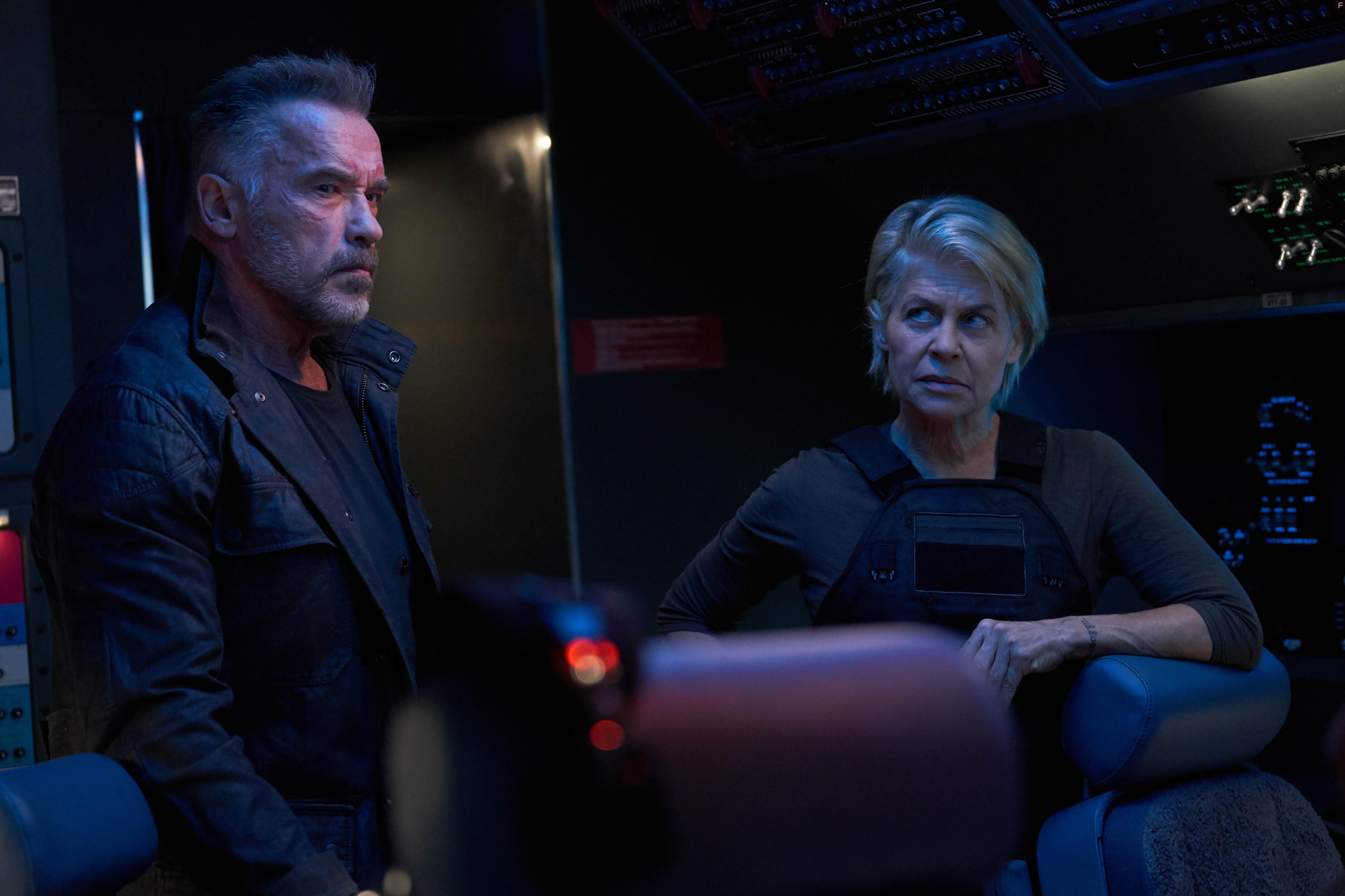 Linda Hamilton and Arnold Schwarzenegger in Terminator: Dark Fate (2019)