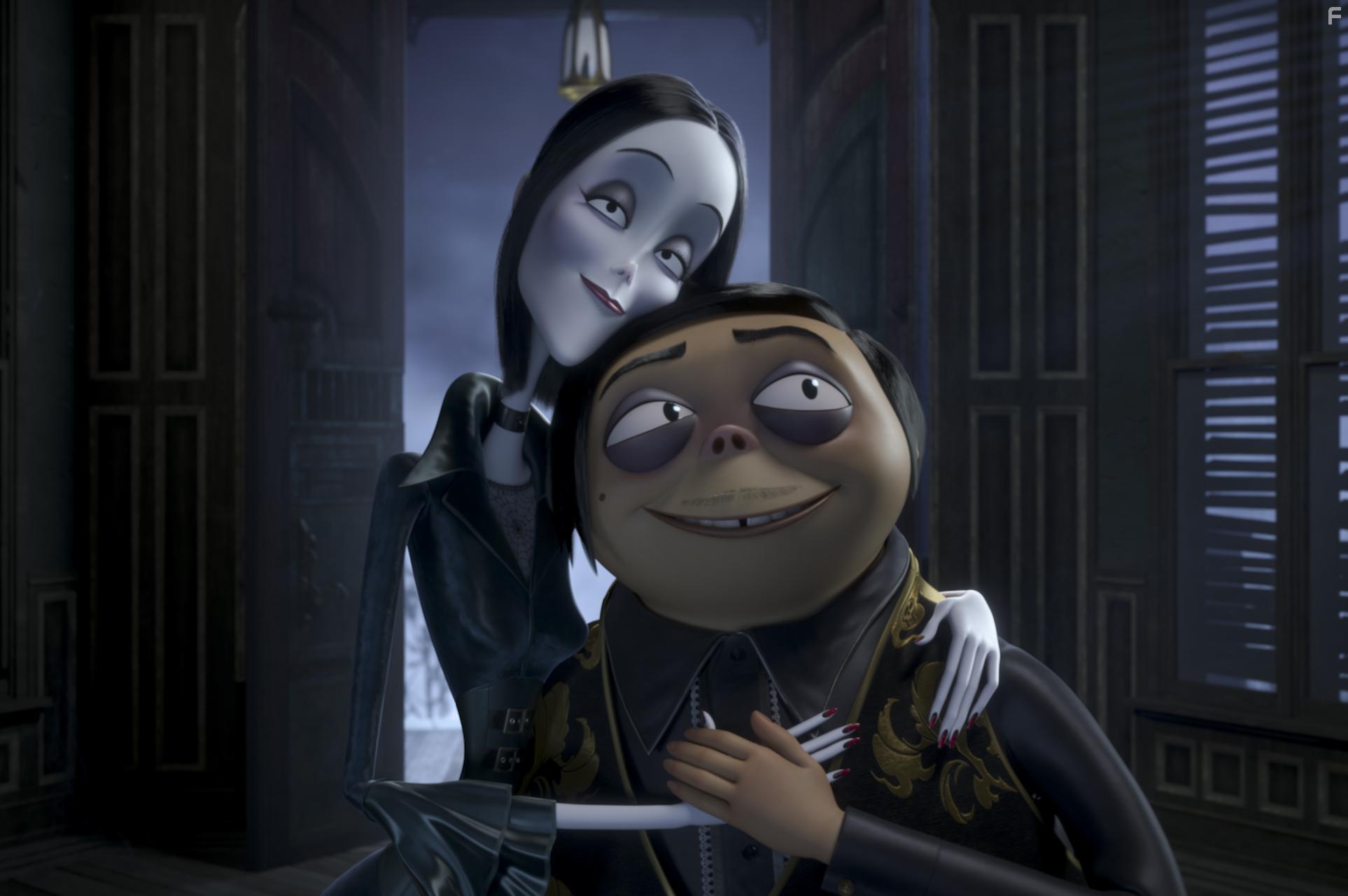 Charlize Theron and Oscar Isaac in The Addams Family (2019)