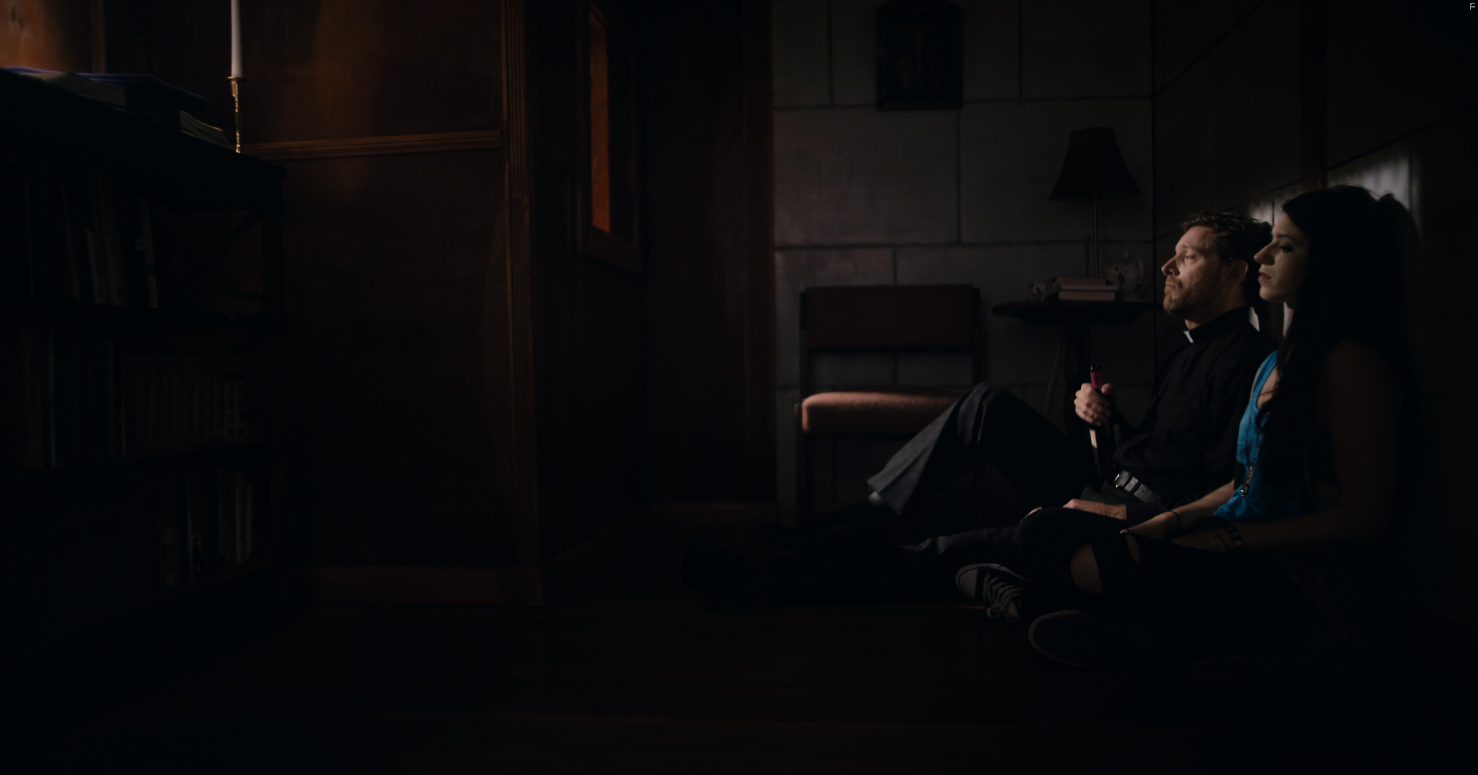 Clayton Nemrow and Jessica Lynn Parsons in Surviving Confession (2019)