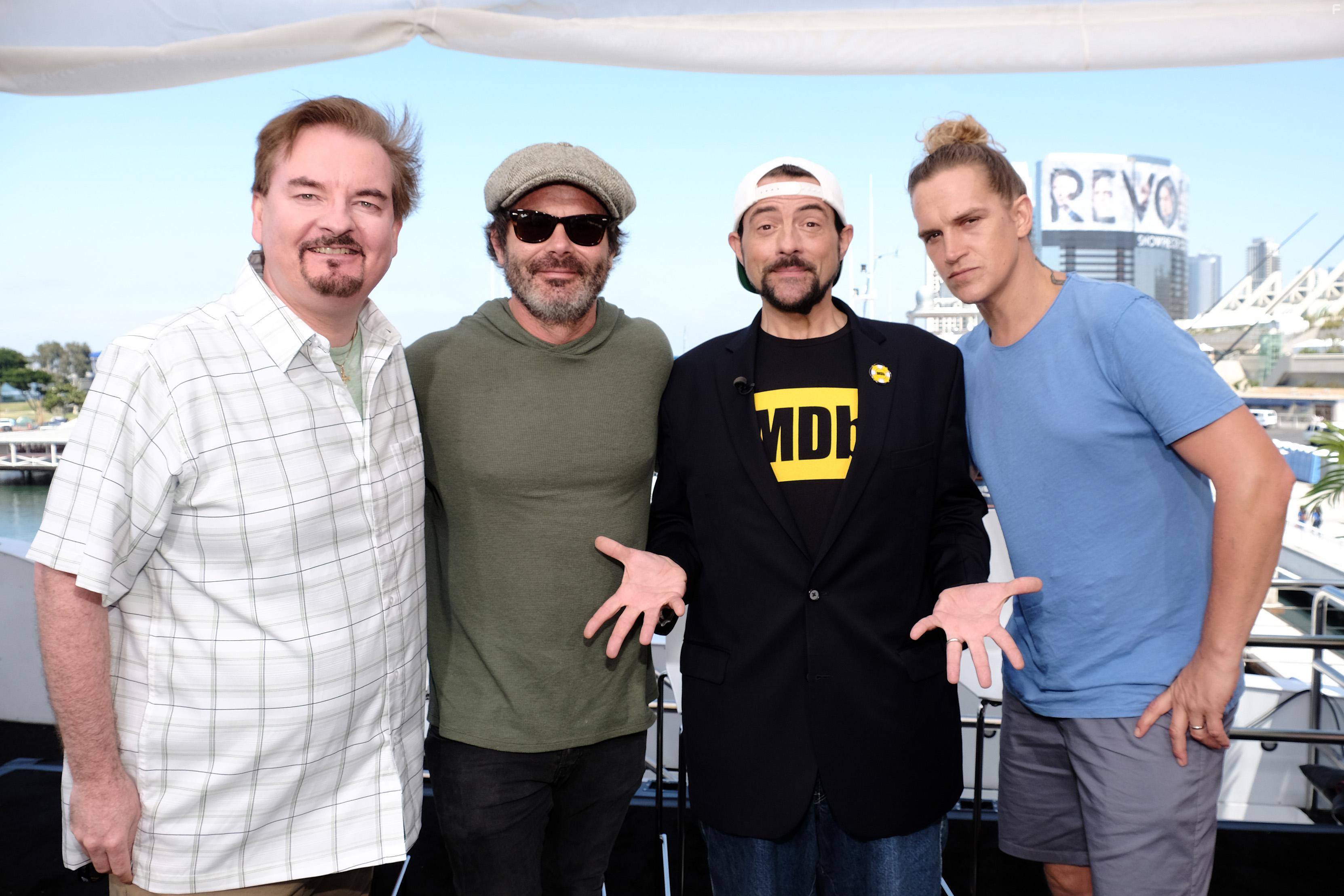 Kevin Smith, Jason Mewes, Brian O'Halloran, and Mickey Gooch Jr. at an event for IMDb at San Diego Comic-Con (2016)