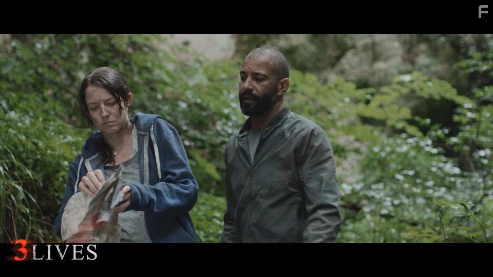 Still of Mhairi Calvey as 'Emma' and 	 Tyron Ricketts as 'Ben' in '3 Lives'. Directed by Juliane Block