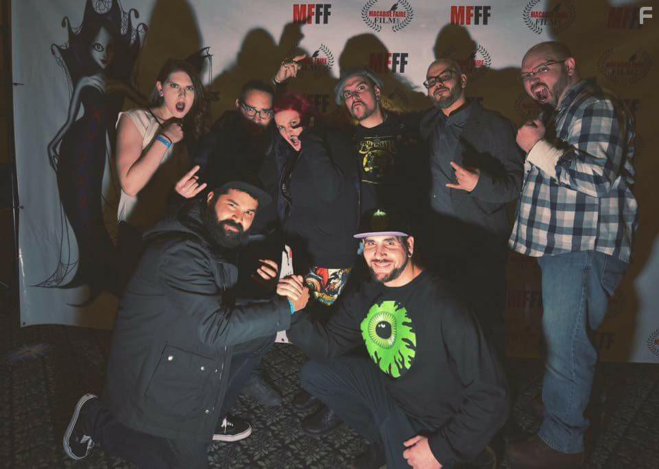 Lindsay Serrano, Manny Serrano, Michael A. Scardillo, Louie Cortes, Albert J. Mora, Sarah Elizabeth Chapin, and David Catalano at an event for Theta States (2017)