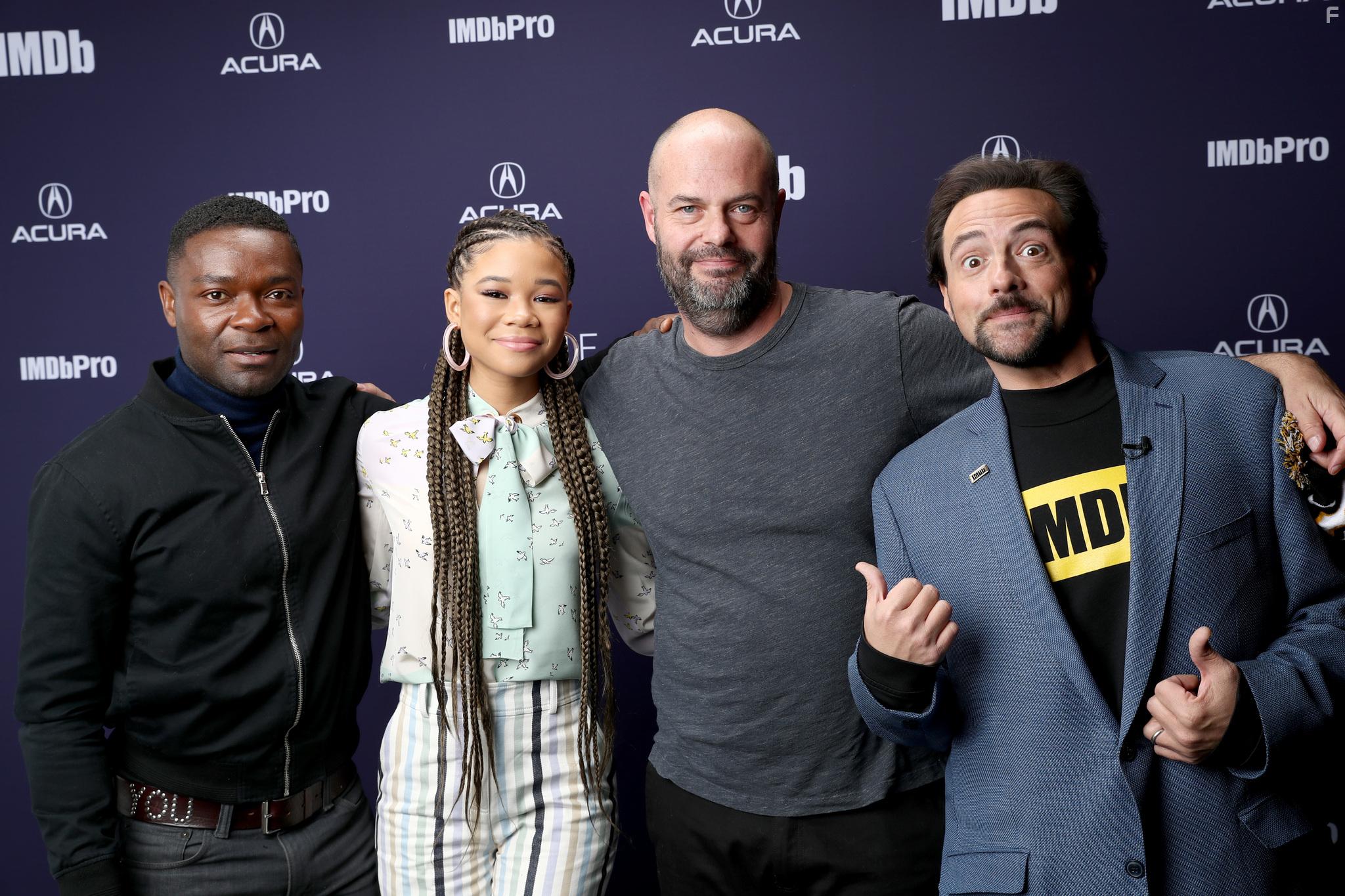 Kevin Smith, David Oyelowo, Jacob Estes, and Storm Reid at an event for The IMDb Studio at Sundance (2015)
