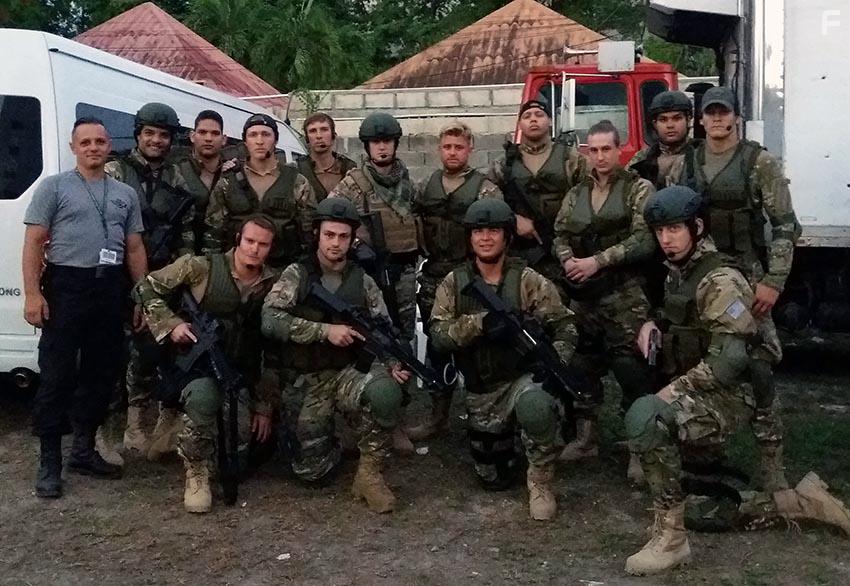 Claudiu-Cristian Prisecaru, Michael Reagan, Andrew James Bleidner, and Chris Haupt in The Day Shall Come (2019)