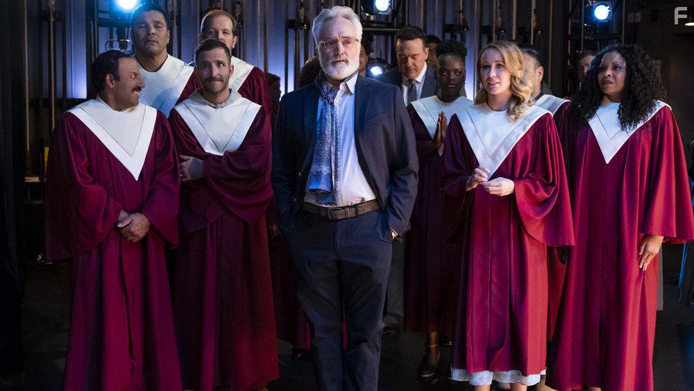 Rizwan Manji, Bradley Whitford, Will Greenberg, Anna Camp, Tymberlee Hill, and Geno Segers in Perfect Harmony (2019)