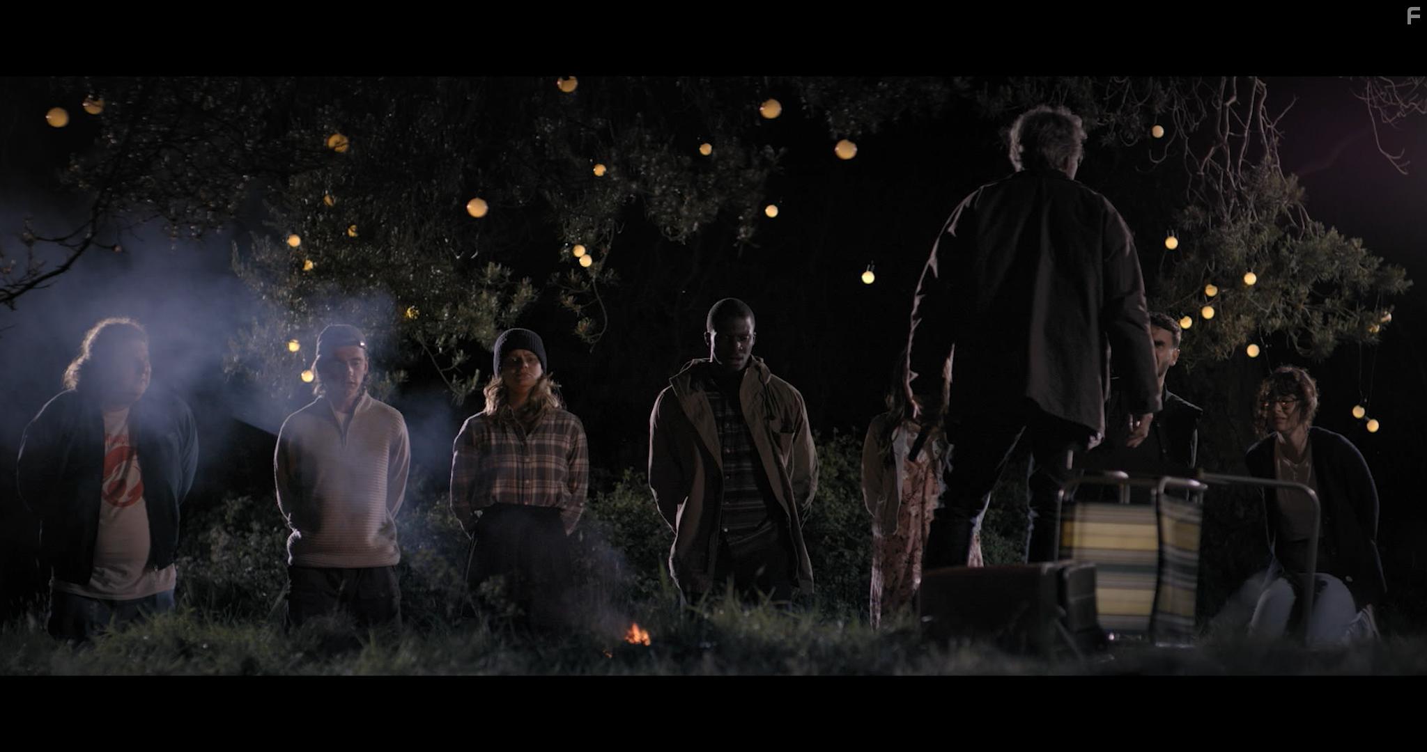 Megan Purvis, David Patrick Stucky, Hannah Louise Howell, Kim Spearman, Michael Haynes, Samuel Freeman, Benjamin Sarpong-Broni, and Martin Thomas in The Young Cannibals (2019)