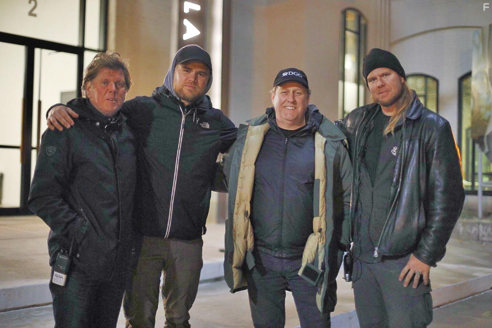 TK, Hudson , Academy Award Winning - Director Roger Avery and JR Kenny on set of "Lucky Day"