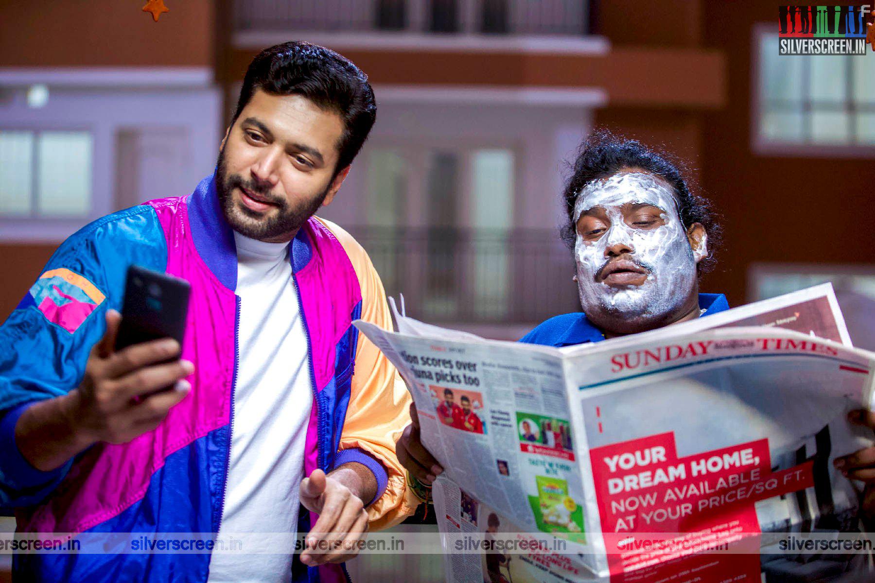 Jayam Ravi and Yogi Babu in Comali (2019)