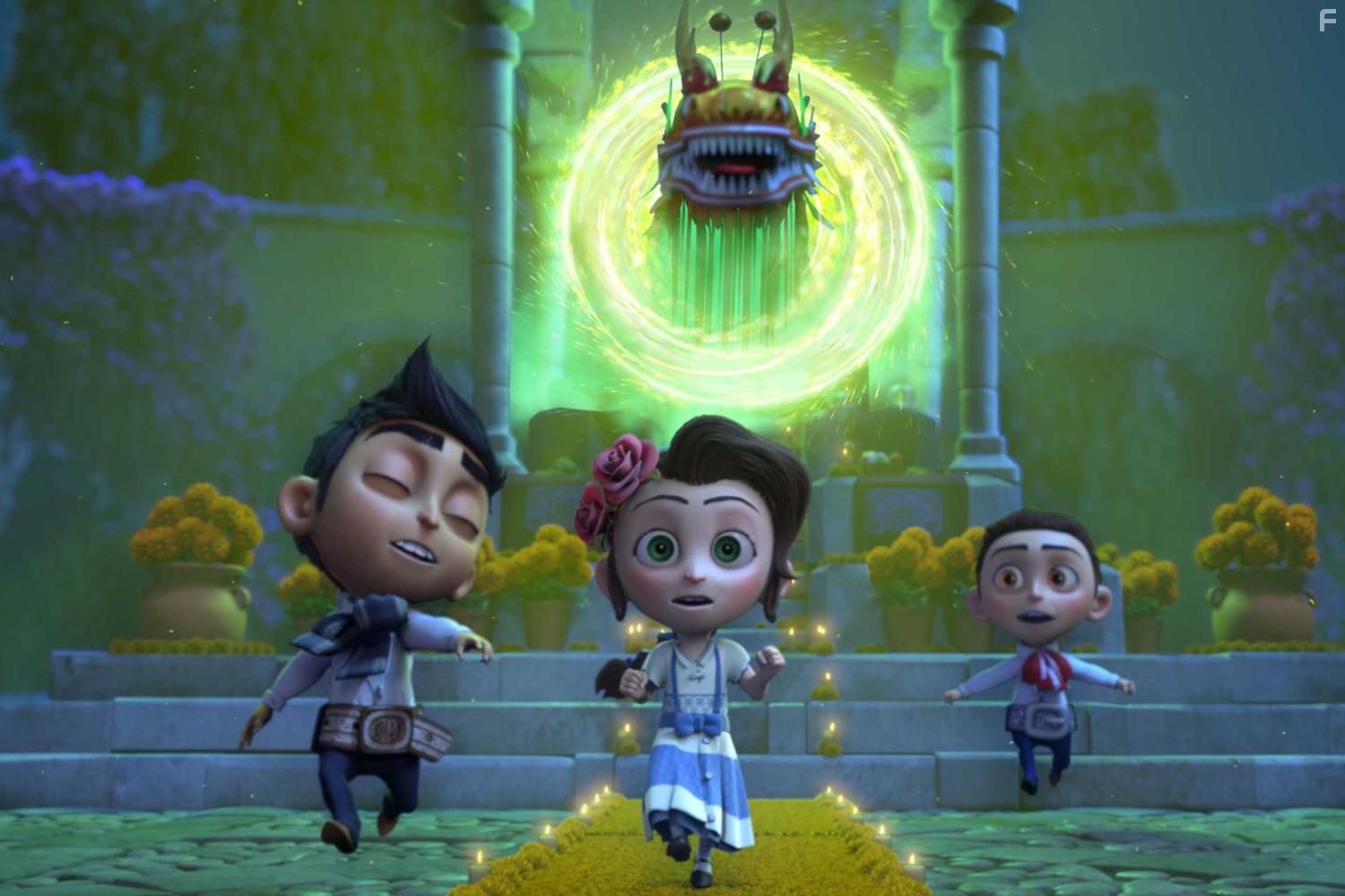 Connor Andrade, Emma Prat, and Oscar Daniel Reyez in Dia de Muertos (2019)