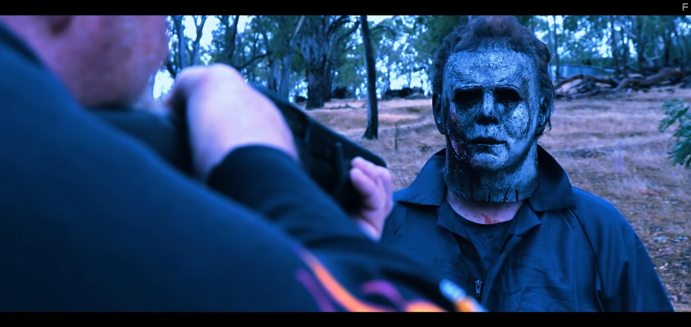 John Pedder and Scott Mayne in Michael vs Jason: Evil Emerges (2019)