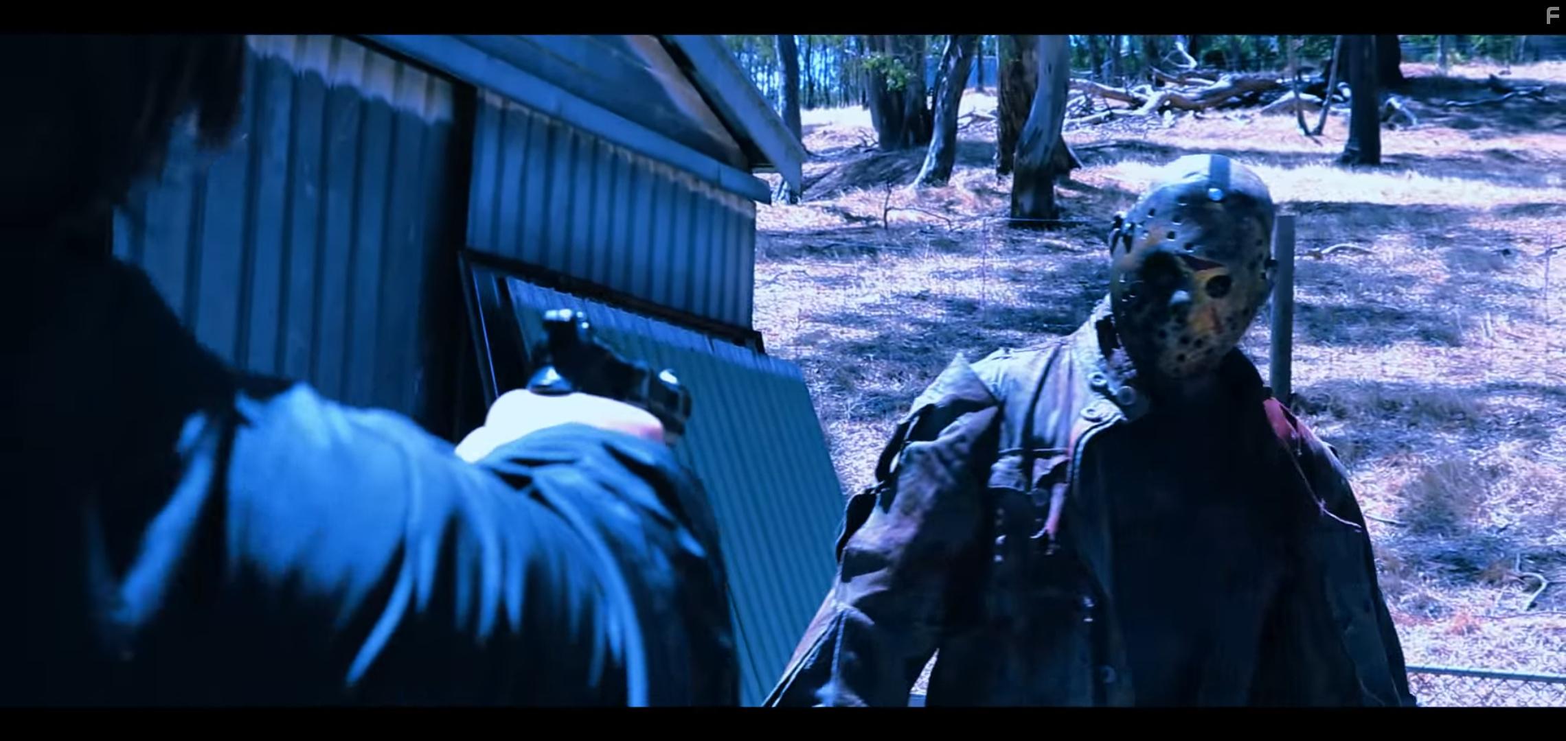 Joshua Pedder and Michael Holmes in Michael vs Jason: Evil Emerges (2019)