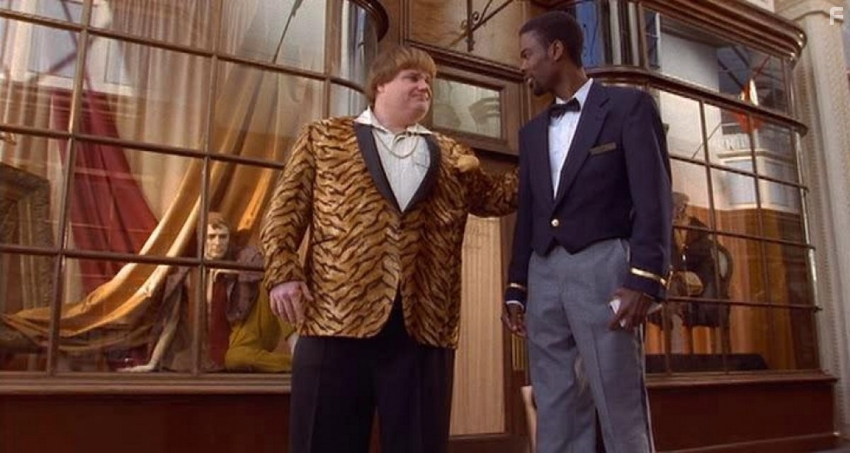 Chris Farley and Chris Rock in Ниндзя из Беверли Хиллз (1997)