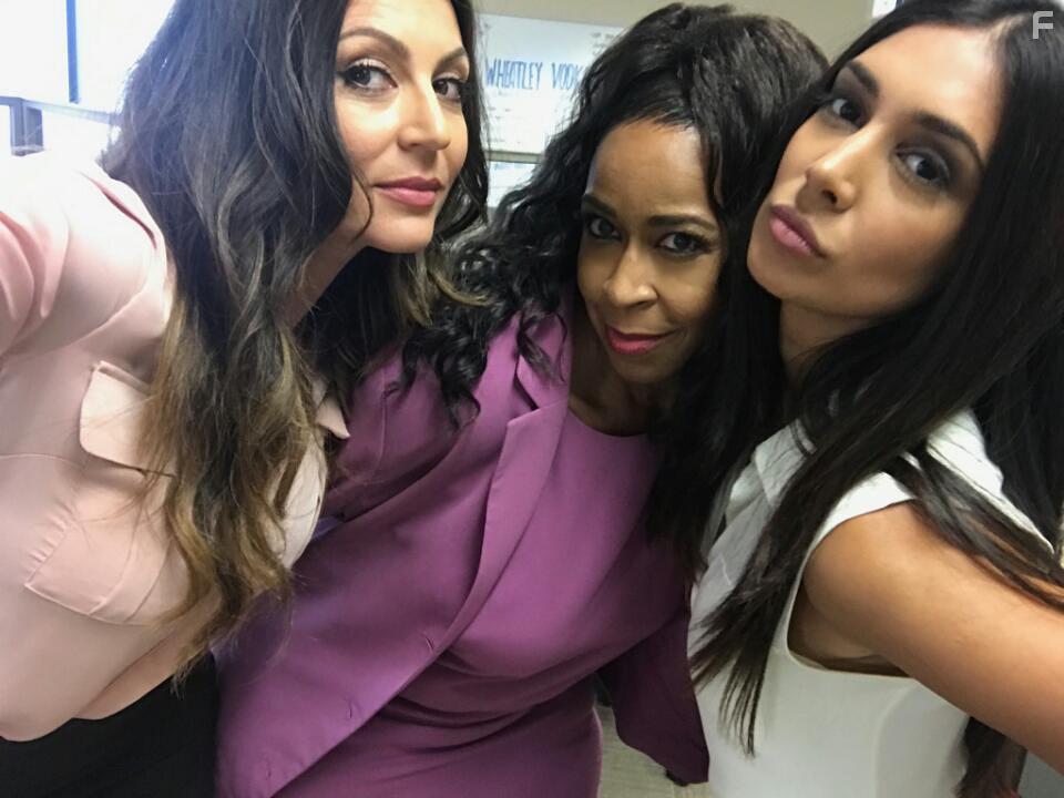 Cerina Vincent, Blaise Brooks, and Preeti Desai on the set of Infatuation.