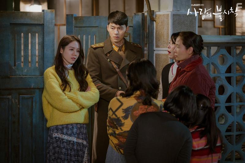 Ye-jin Son, Hyun Bin, and Sun-young Kim in Crash Landing on You (2019)