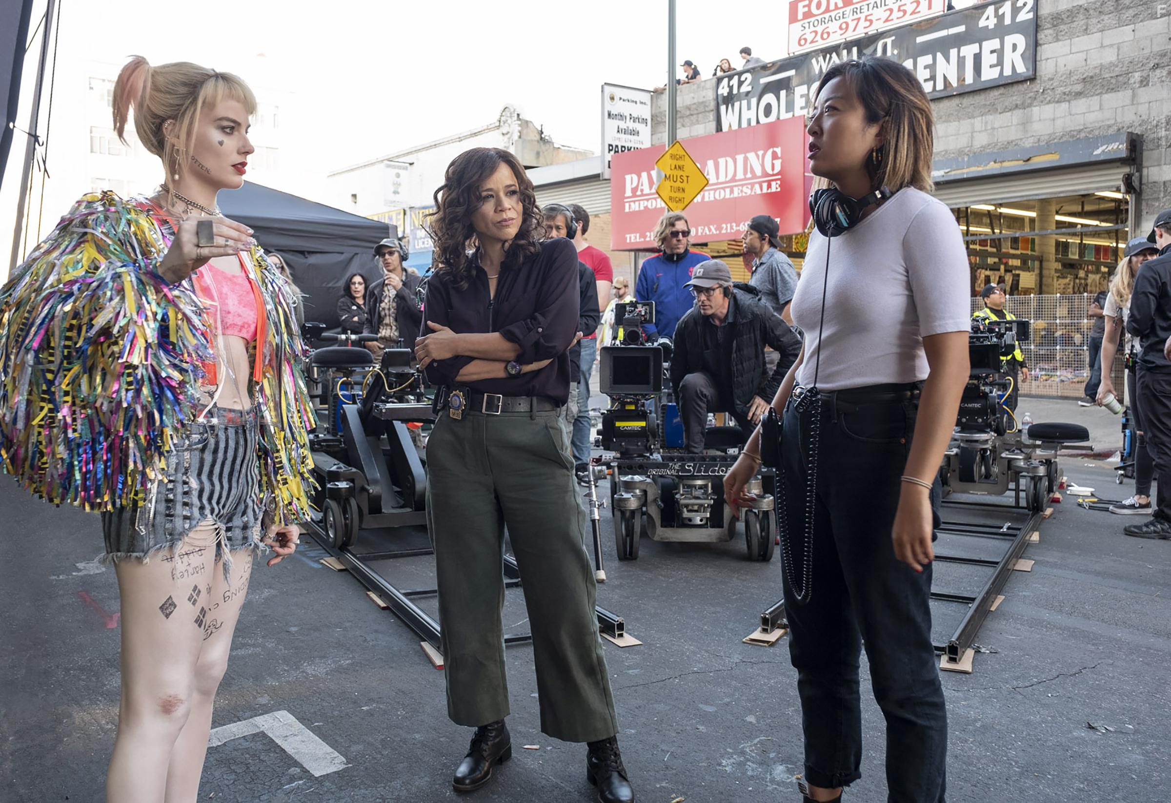 Rosie Perez, Margot Robbie, and Cathy Yan in Birds of Prey: And the Fantabulous Emancipation of One Harley Quinn (2020)