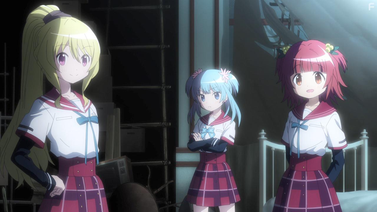 Kaori Ishihara, Mikako Komatsu, and Ayaka Ohashi in Magia Rekdo: Mah Shjo Madoka Magika Gaiden: Sore ga zekk shmei-sho (2020)