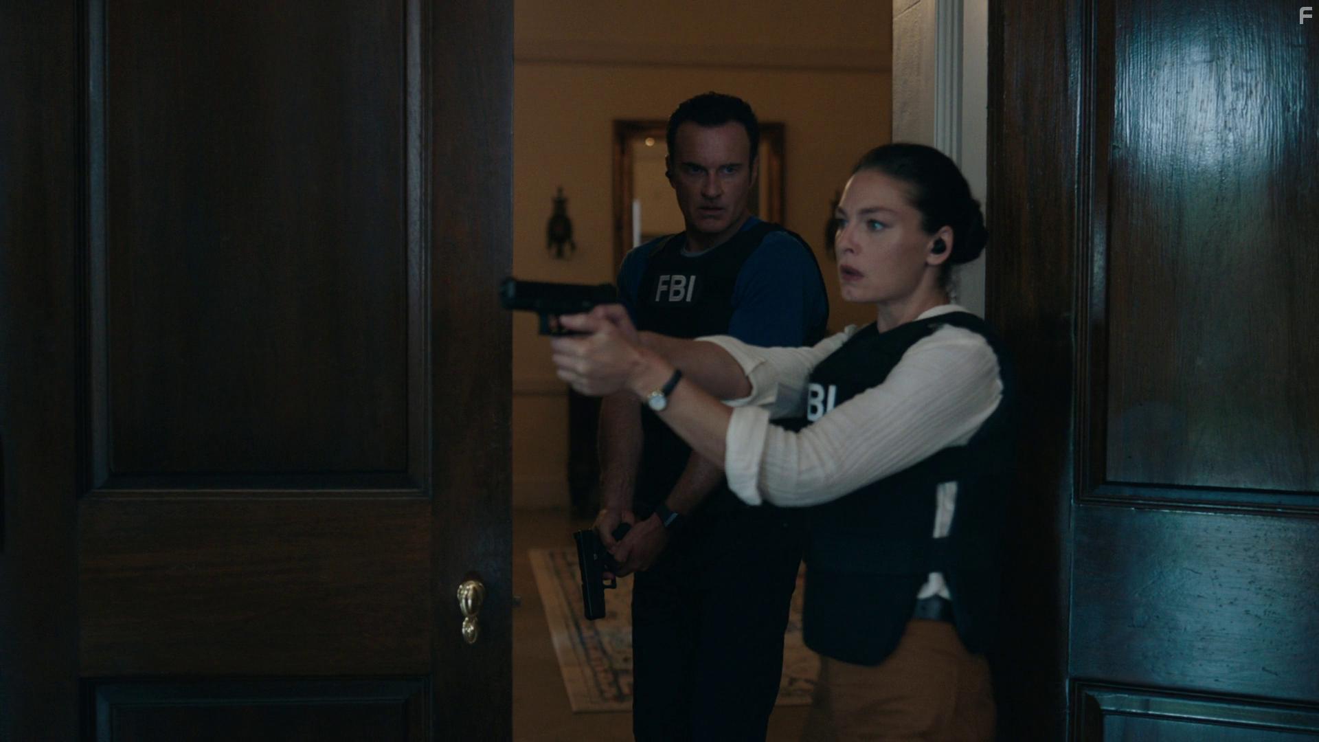 Julian McMahon and Alexa Davalos in FBI: Most Wanted: Exposed (2021)