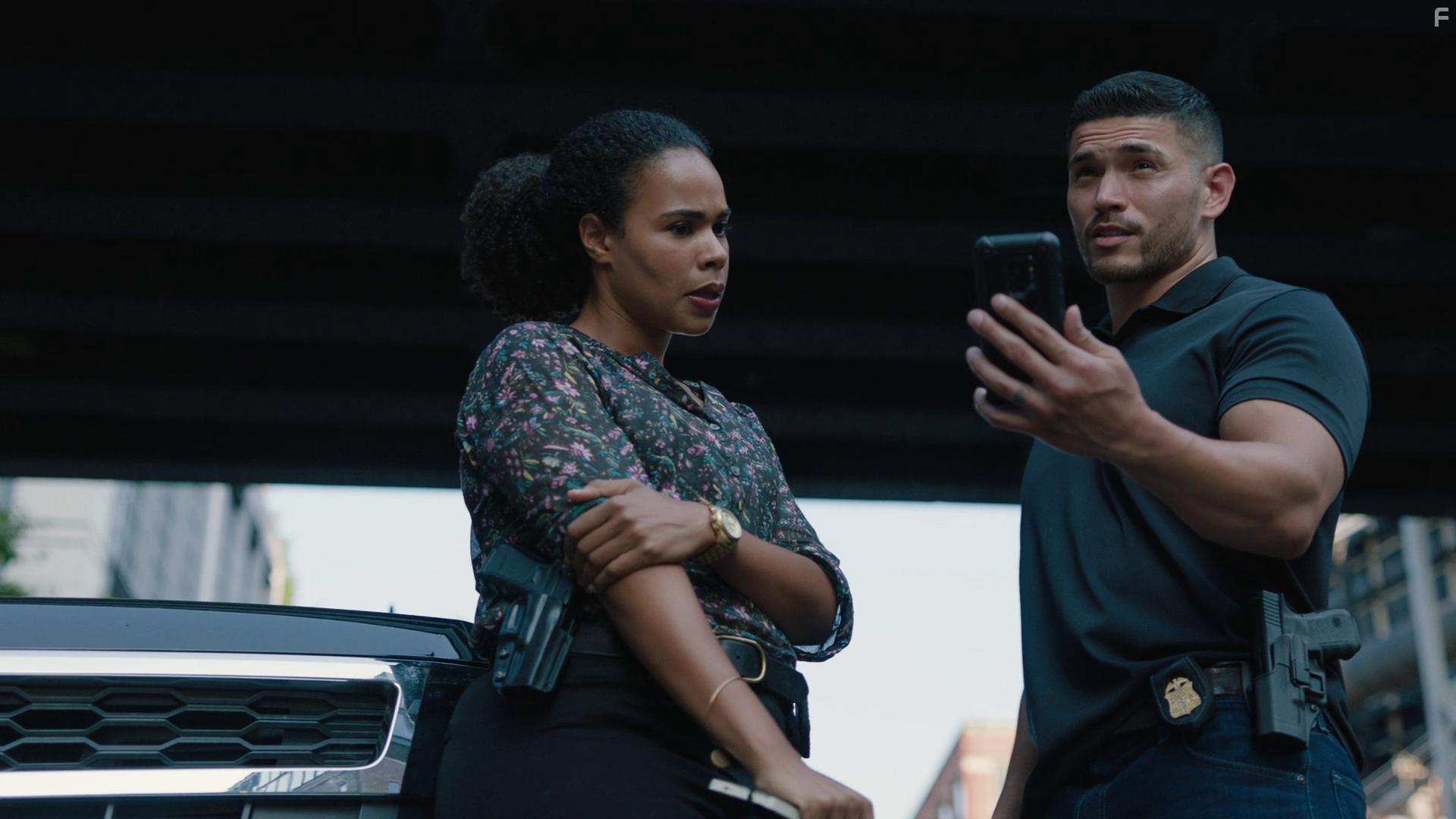 Miguel Gomez and Roxy Sternberg in FBI: Most Wanted: Exposed (2021)