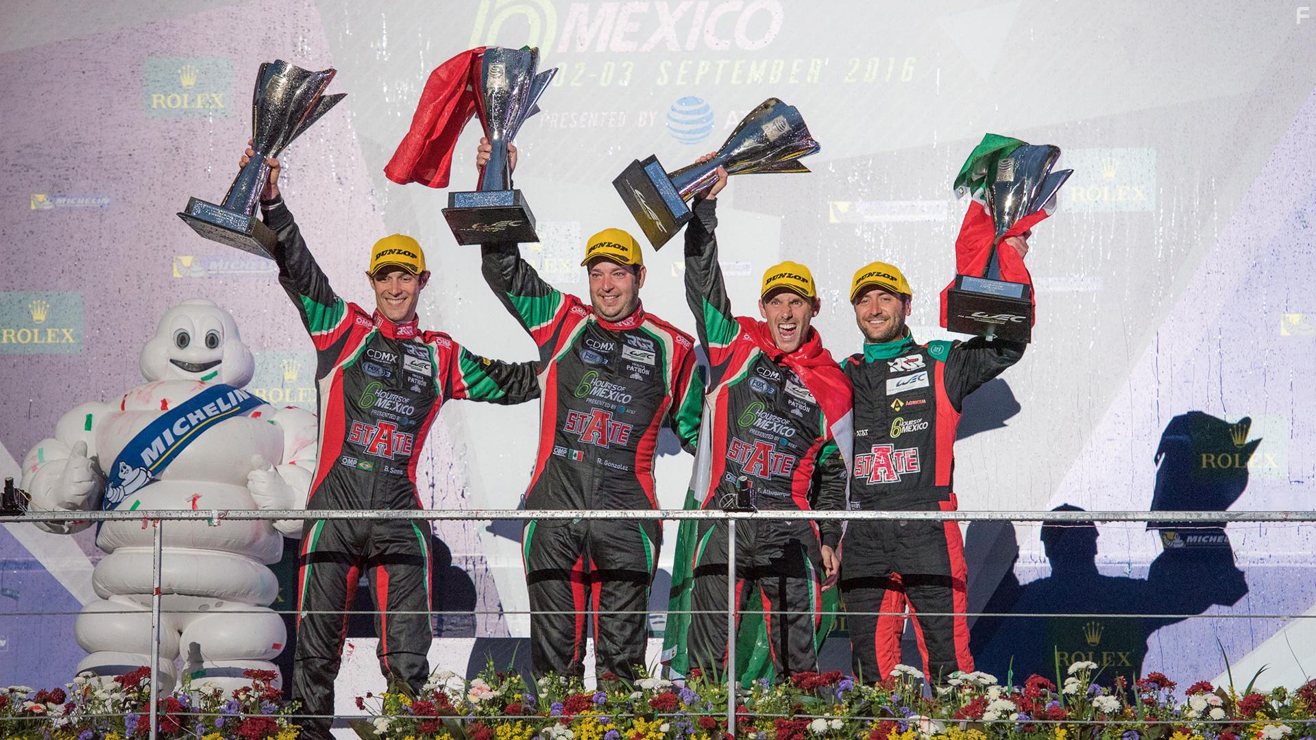 Toni Calderon, Ricardo Gonzalez, Filipe Albuquerque, and Bruno Senna in The Gentleman Driver (2018)