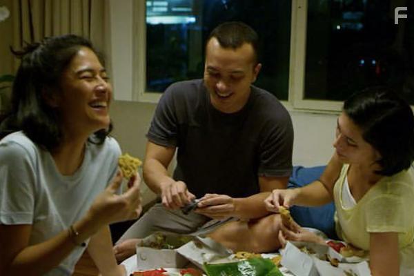 Dian Sastrowardoyo, Nicholas Saputra, and Hannah Al Rashid in Aruna & Lidahnya (2018)