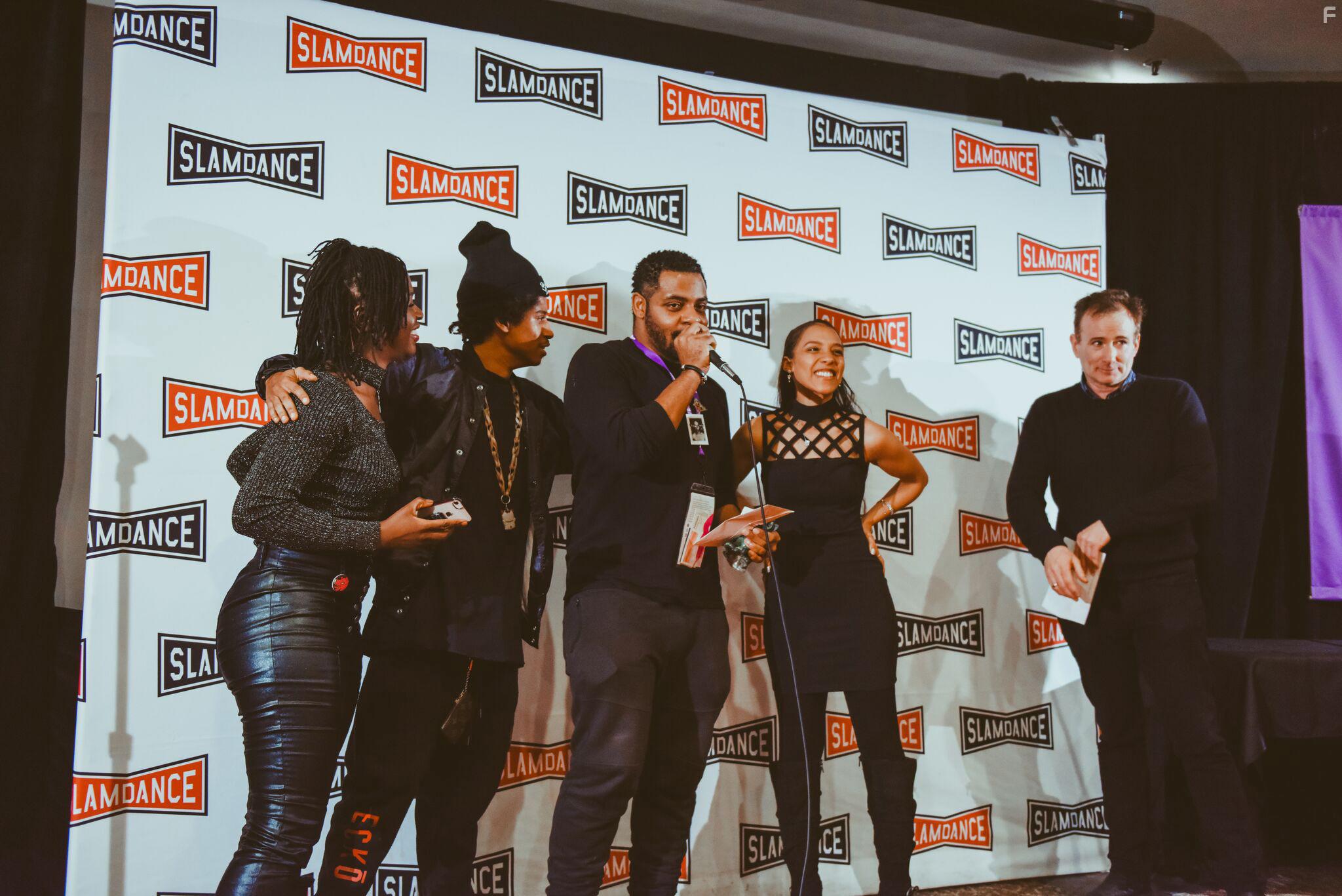 Rhaechyl Walker, Dee Dee Stephens, John Merchant, and Rickerby Alexander Brown-Hinds at an event for My Name Is Myeisha (2018)