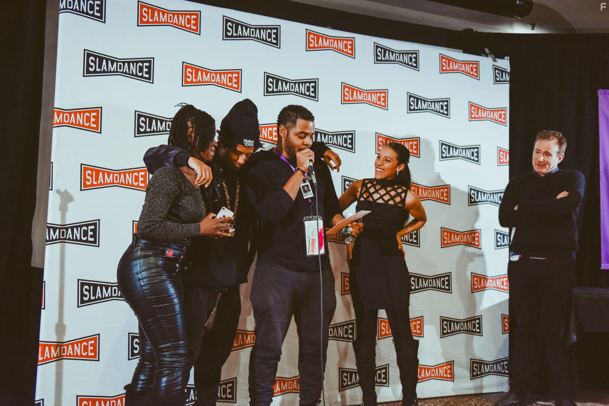 Rhaechyl Walker, Dee Dee Stephens, John Merchant, and Rickerby Alexander Brown-Hinds at an event for My Name Is Myeisha (2018)