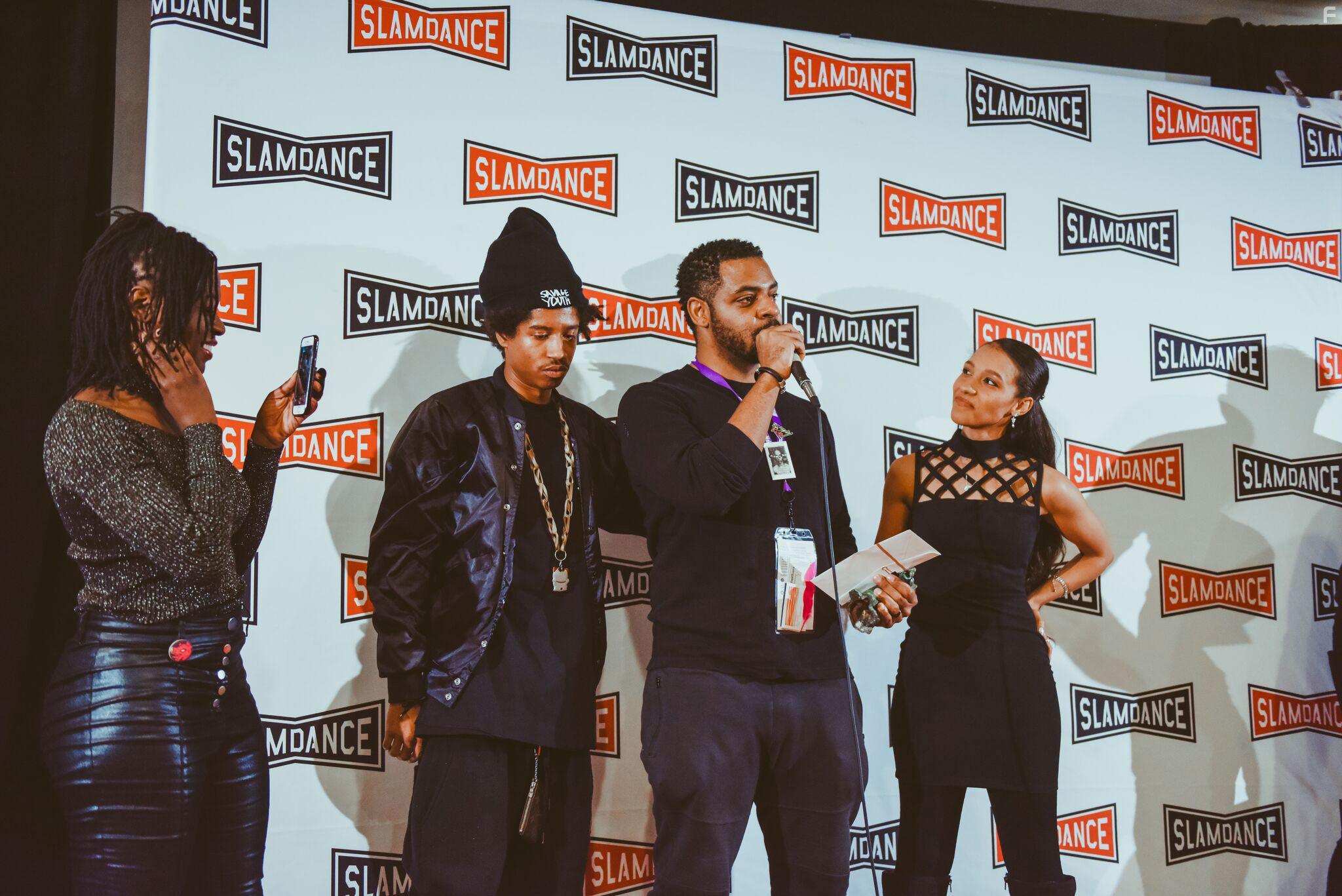 Rhaechyl Walker, Dee Dee Stephens, John Merchant, and Rickerby Alexander Brown-Hinds at an event for My Name Is Myeisha (2018)