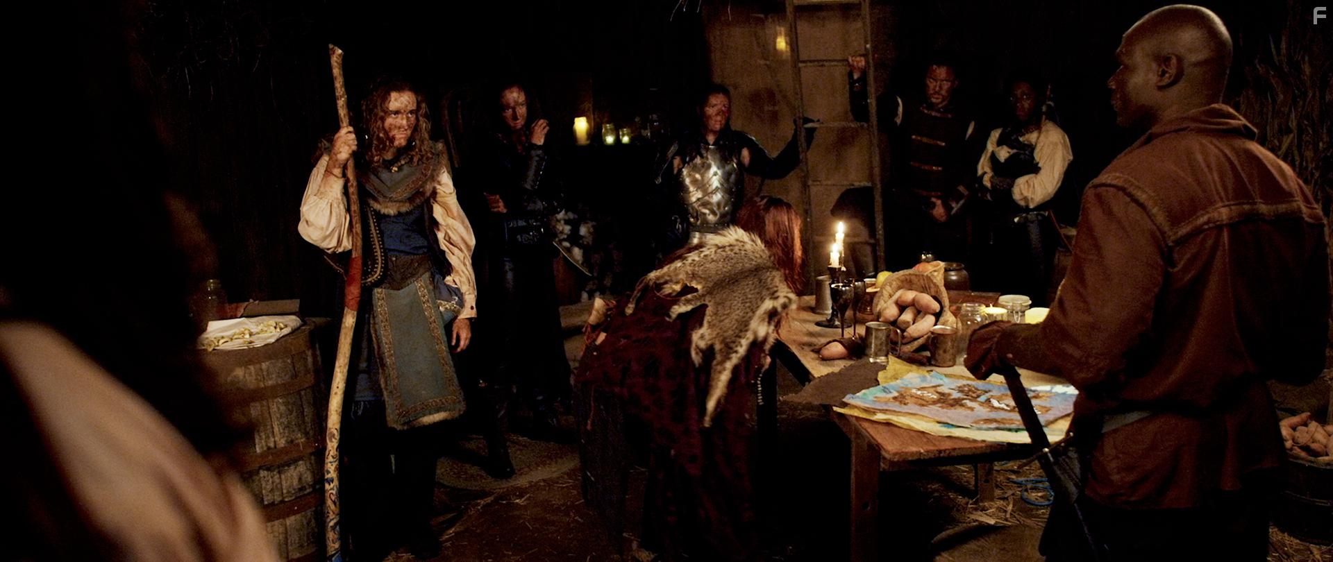 Jason Vail, Dante Walker, Kelly Lynn Reiter, Rebecca Blum, Kellie Carroll, Maxine Eloi, and Karina Simonis in Broken Swords: The Last in Line (2018)