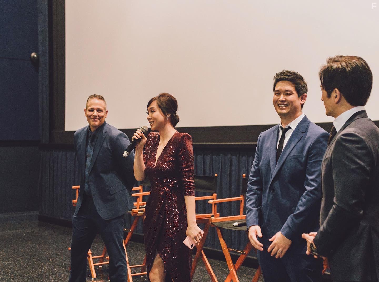 In-Pyo Cha, Matt Bilen, Rachel Tan, and Dan Mark at an event for Heavenquest: A Pilgrim's Progress (2020)