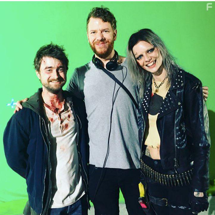 Daniel Radcliffe, Samara Weaving, and Jason Lei Howden in Guns Akimbo (2019)