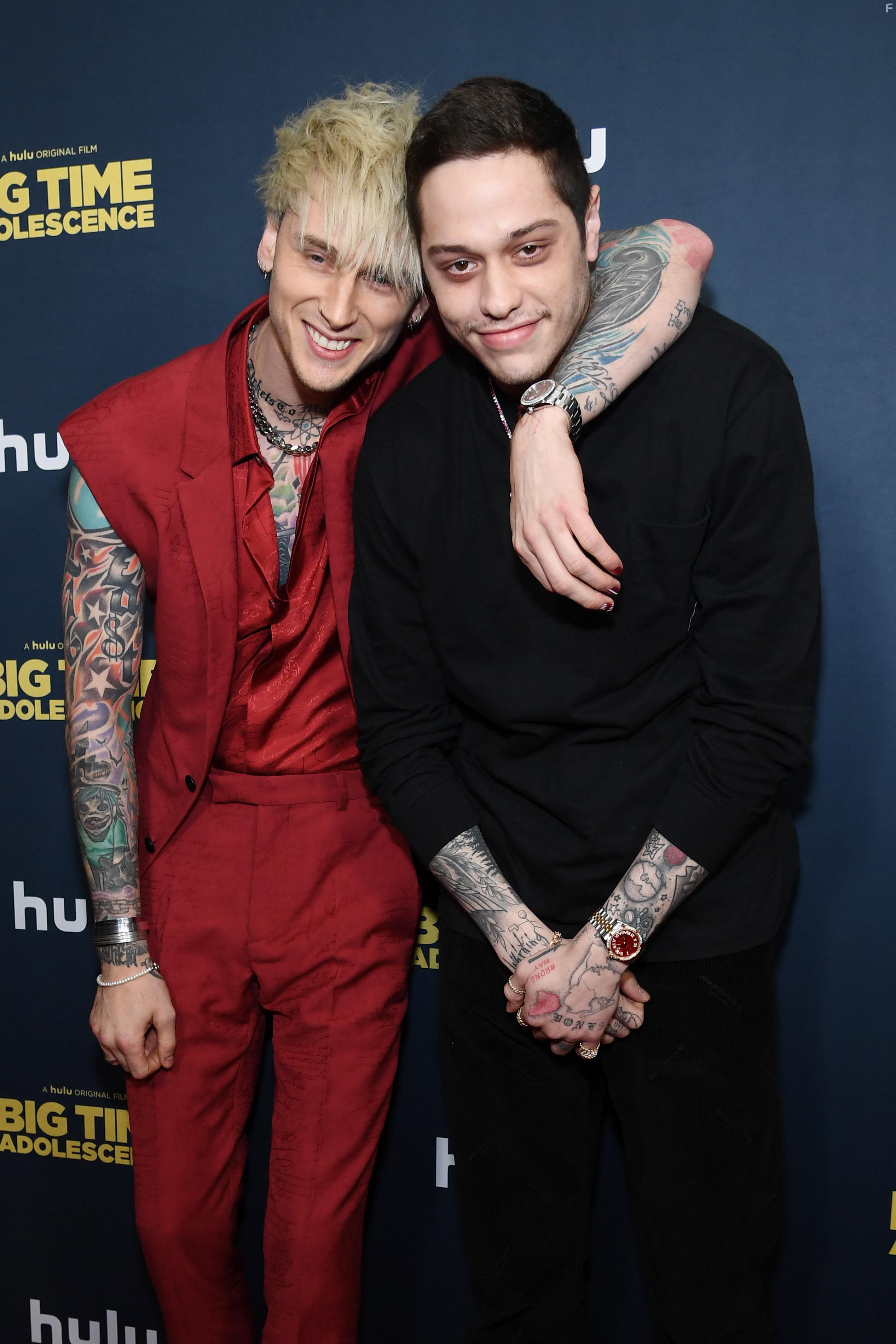 Pete Davidson and Machine Gun Kelly at an event for Big Time Adolescence (2019)
