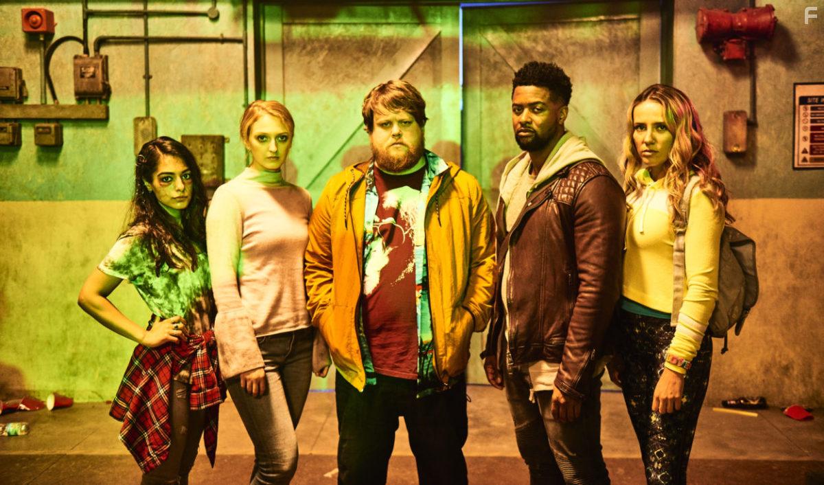 Danny Kirrane, Manpreet Bambra, Kamal Angelo Bolden, Eve Connolly, and Georgia Hirst in Ravers (2018)