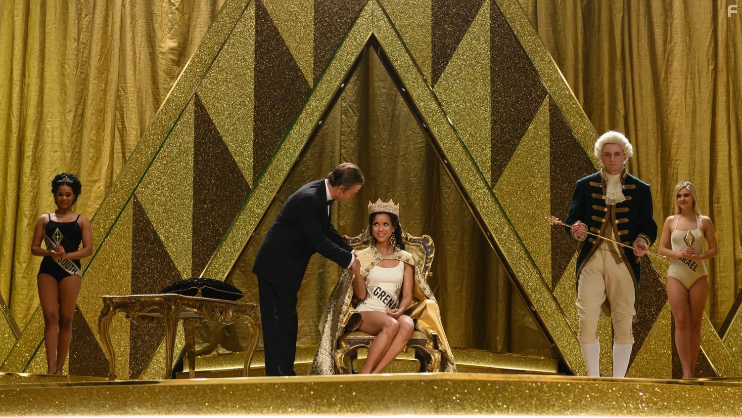 Greg Kinnear, Greta Maria, Gugu Mbatha-Raw, and Loreece Harrison in Misbehaviour (2020)