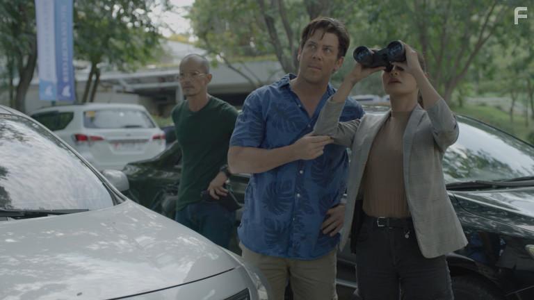 Arthur Acua, Christian Kane, and Samantha Richelle in Almost Paradise (2020)