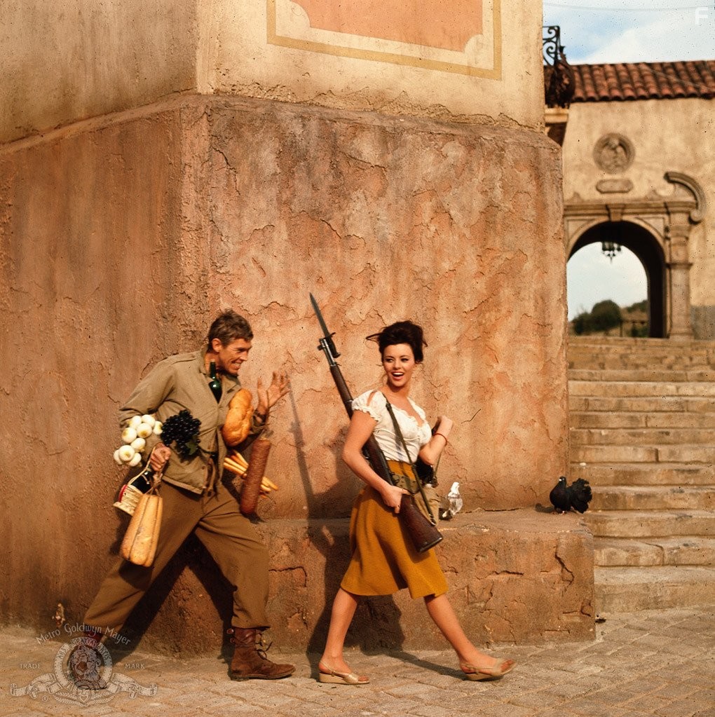 James Coburn and Giovanna Ralli in Что ты делал на войне, папа? (1966)