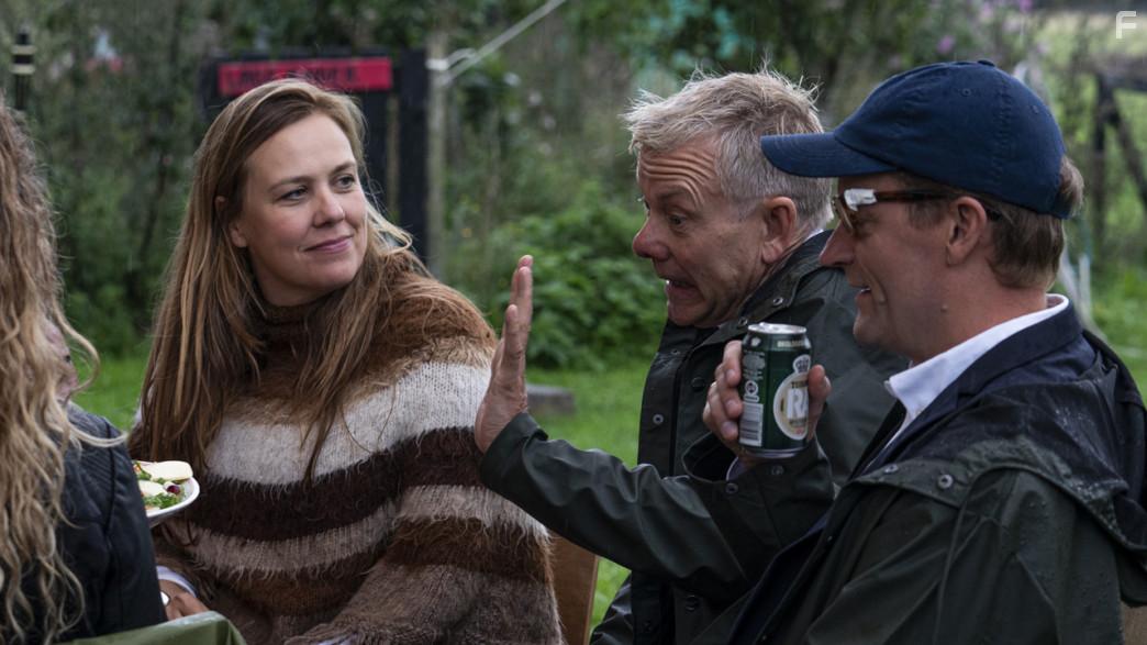 Casper Christensen, Frank Hvam, and Marie Mondrup in Klovn the Final (2020)