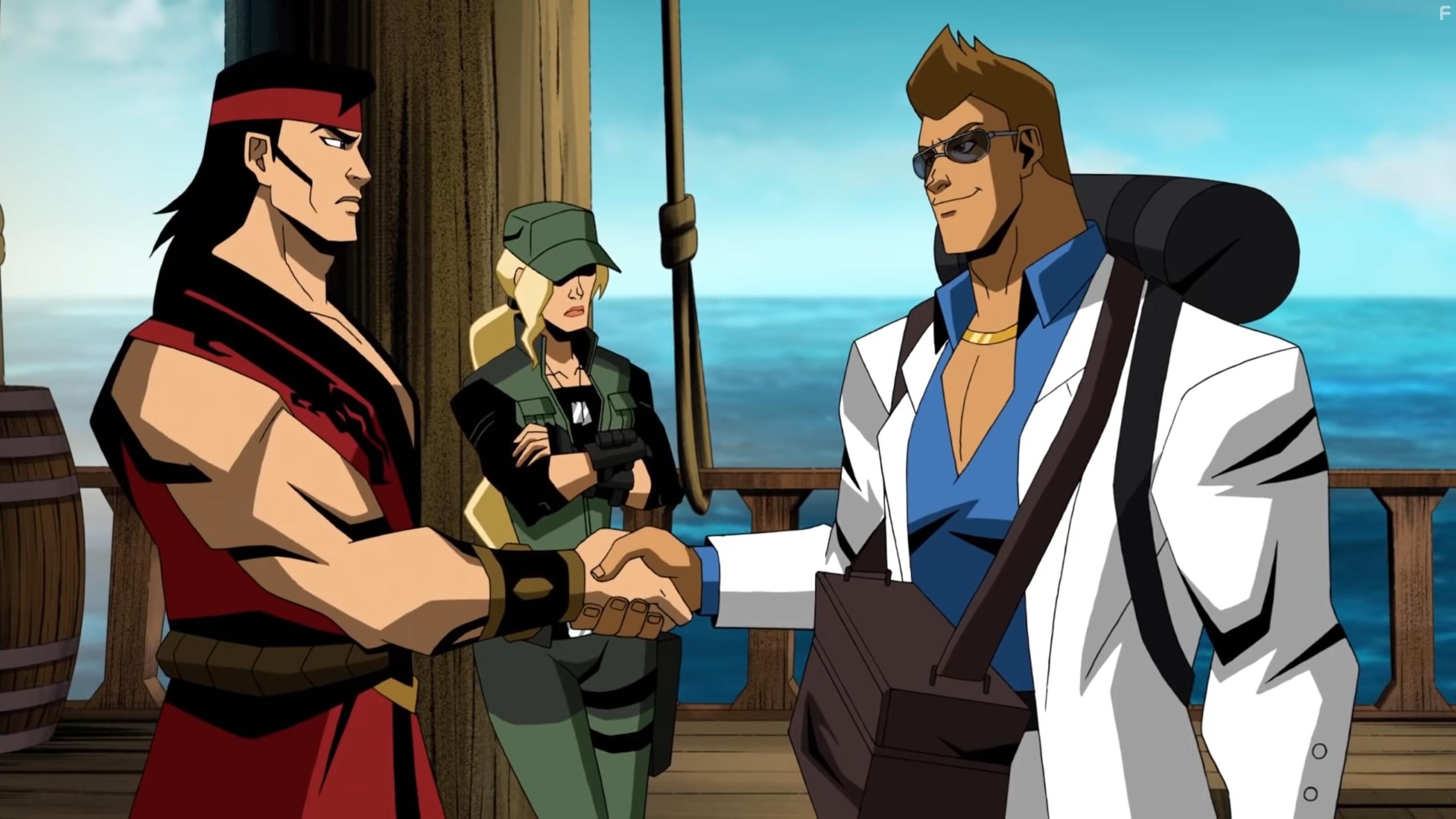 Joel McHale, Jordan Rodrigues, and Jennifer Carpenter in Mortal Kombat Legends: Scorpions Revenge (2020)