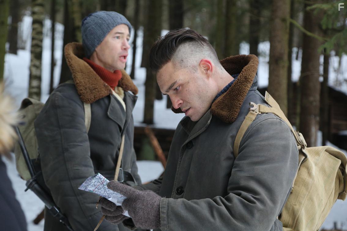 Tom Wisdom and Ed Westwick in Enemy Lines (2020)
