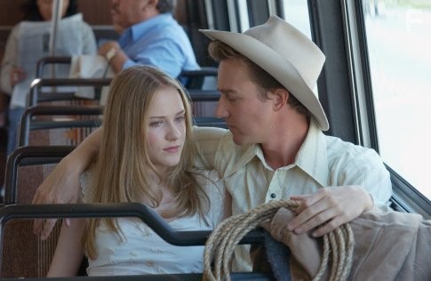 Edward Norton and Evan Rachel Wood in Это случилось в долине (2005)