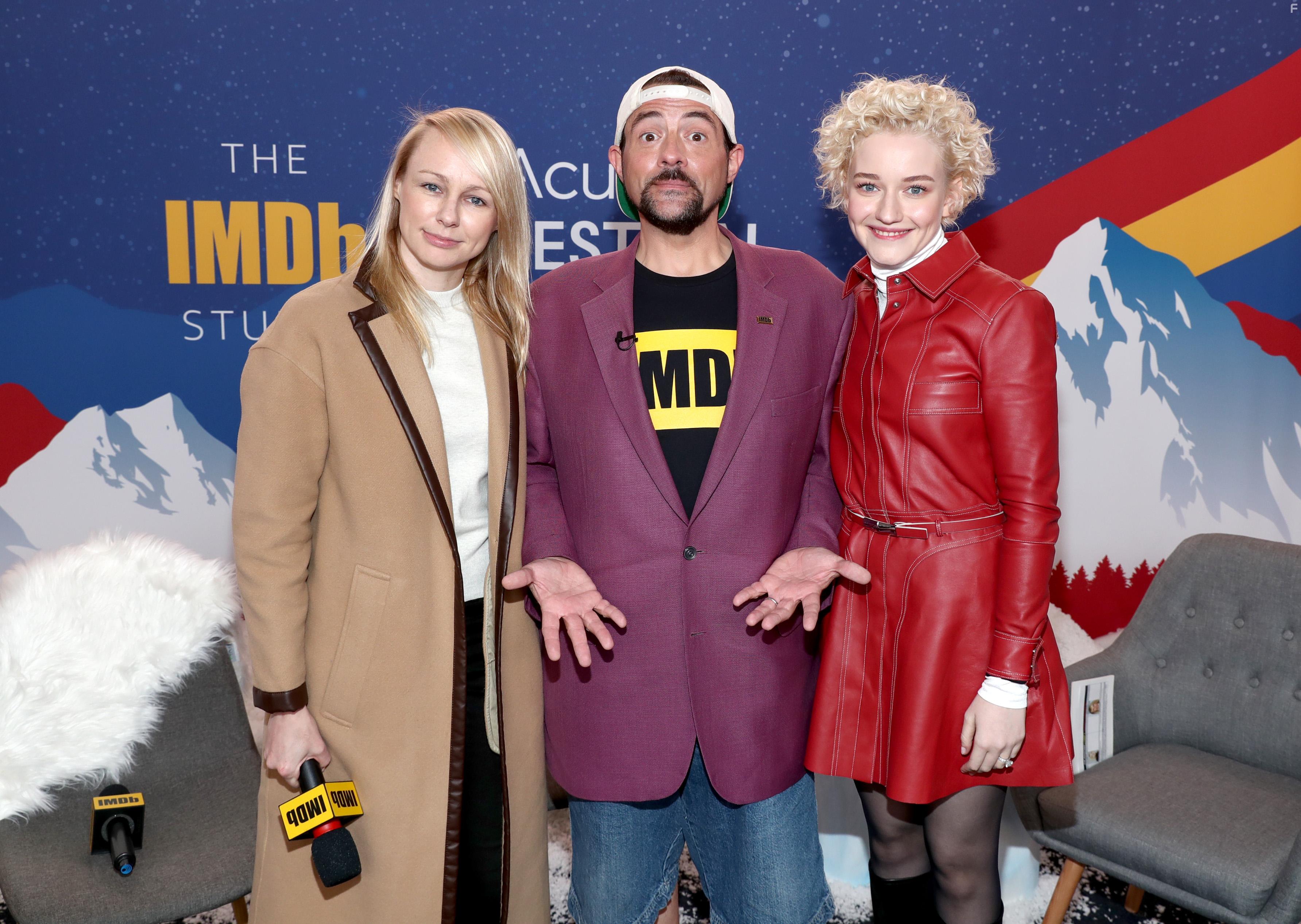 Kevin Smith, Kitty Green, and Julia Garner at an event for The IMDb Studio at Sundance: The IMDb Studio at Acura Festival Village (2020)