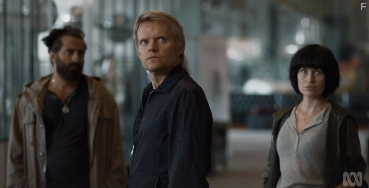 Marc Warren, Maimie McCoy, and Saman Amini in Van Der Valk (2020)