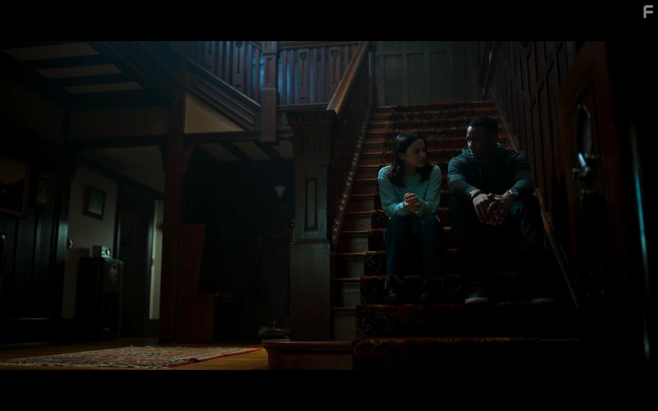 Jessie T. Usher and Camila Mendes in Dangerous Lies (2020)