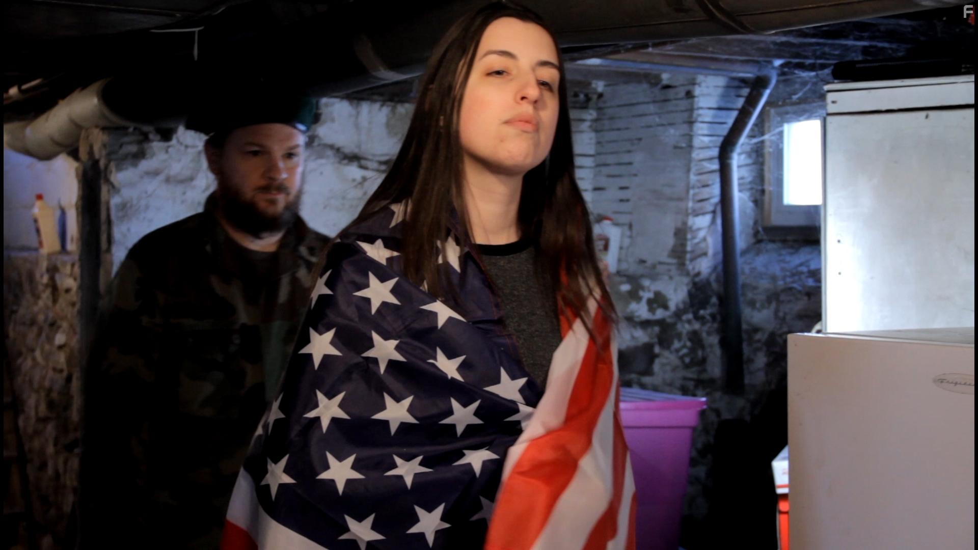 Claudia Rochon and Aaron B. Webb in Post Apocalyptic Commando Shark (2018)