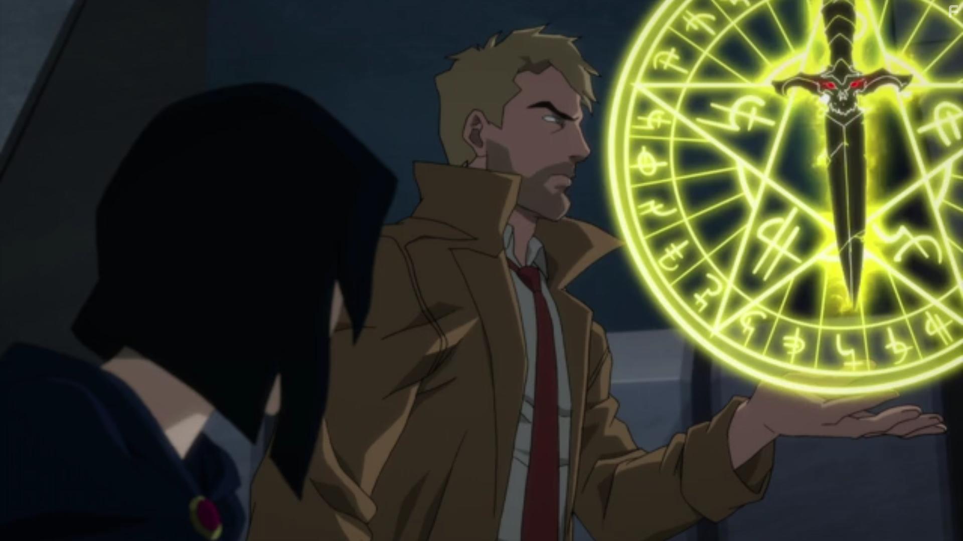 Matt Ryan and Taissa Farmiga in Justice League Dark: Apokolips War (2020)