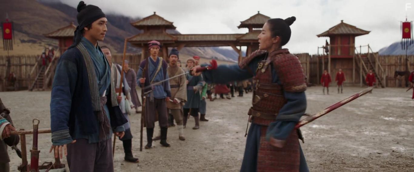 Yifei Liu and Yoson An in Mulan (2020)