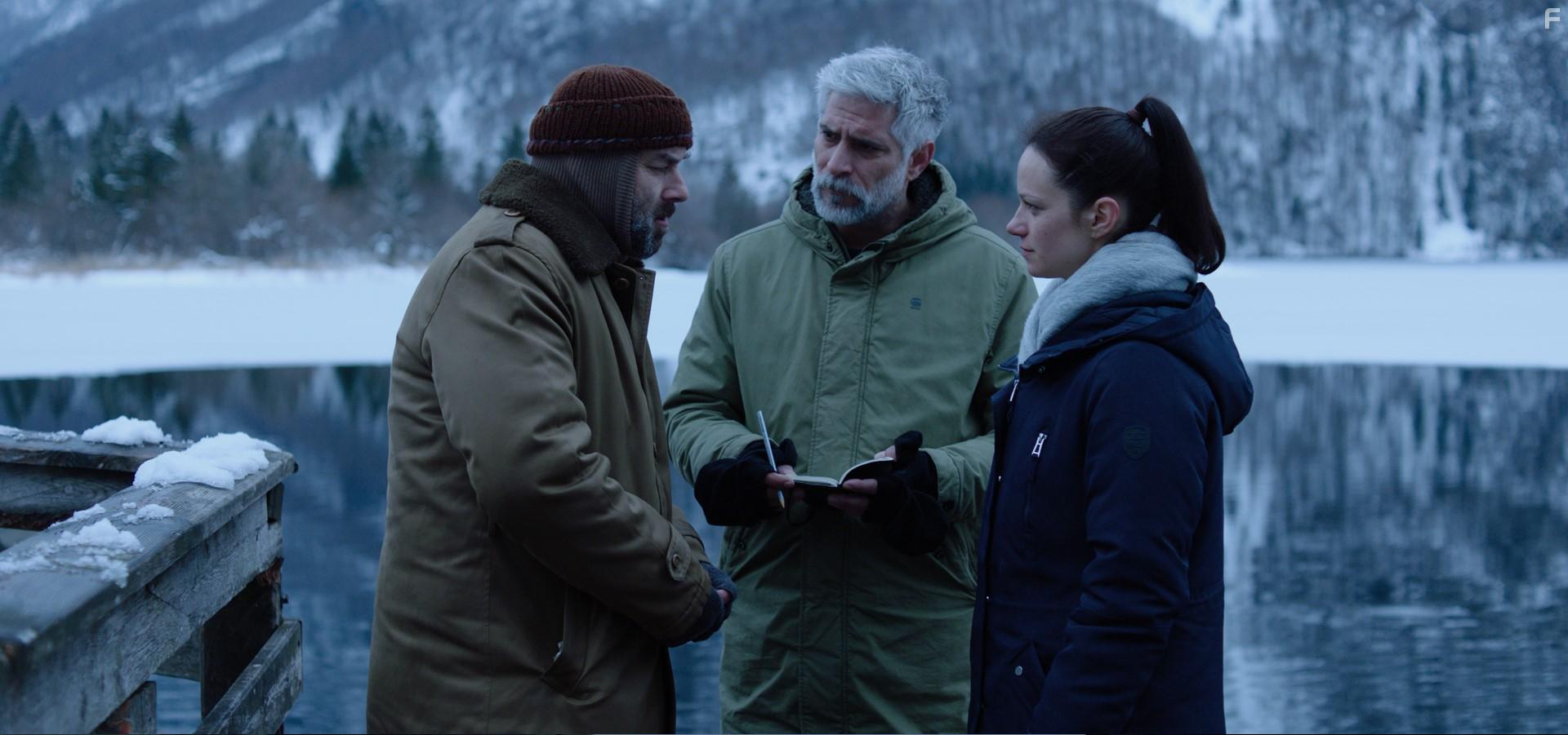 Sebastian Cavazza, Gaber Trseglav, and Nika Rozman in Jezero (2019)
